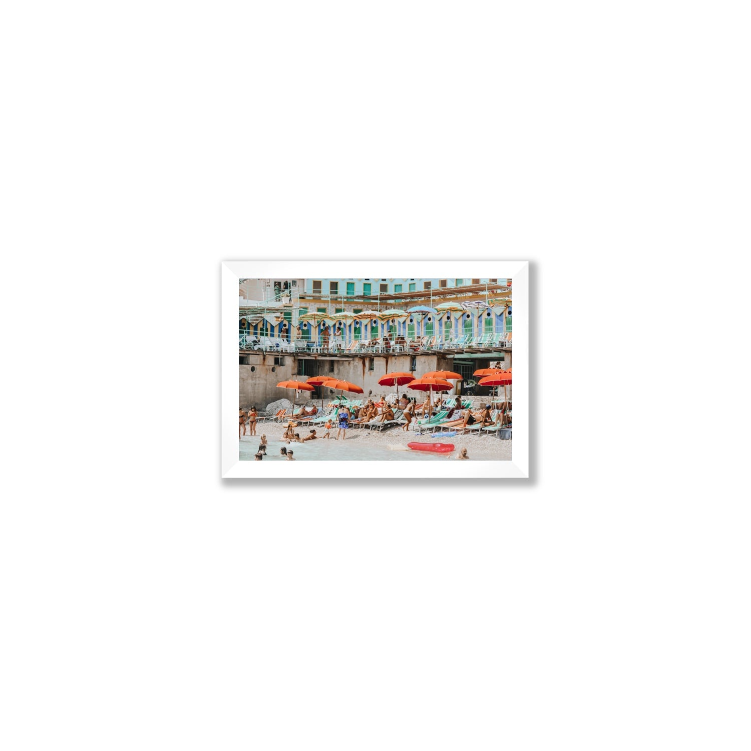 Umbrella Fiesta fine art print, Capri, Italy, Small, White Frame · Full Bleed, Fine Art Print