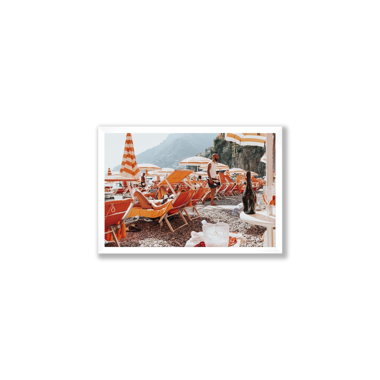 Zesty Shade Positano wall art Medium full-bleed fine art print in white frame