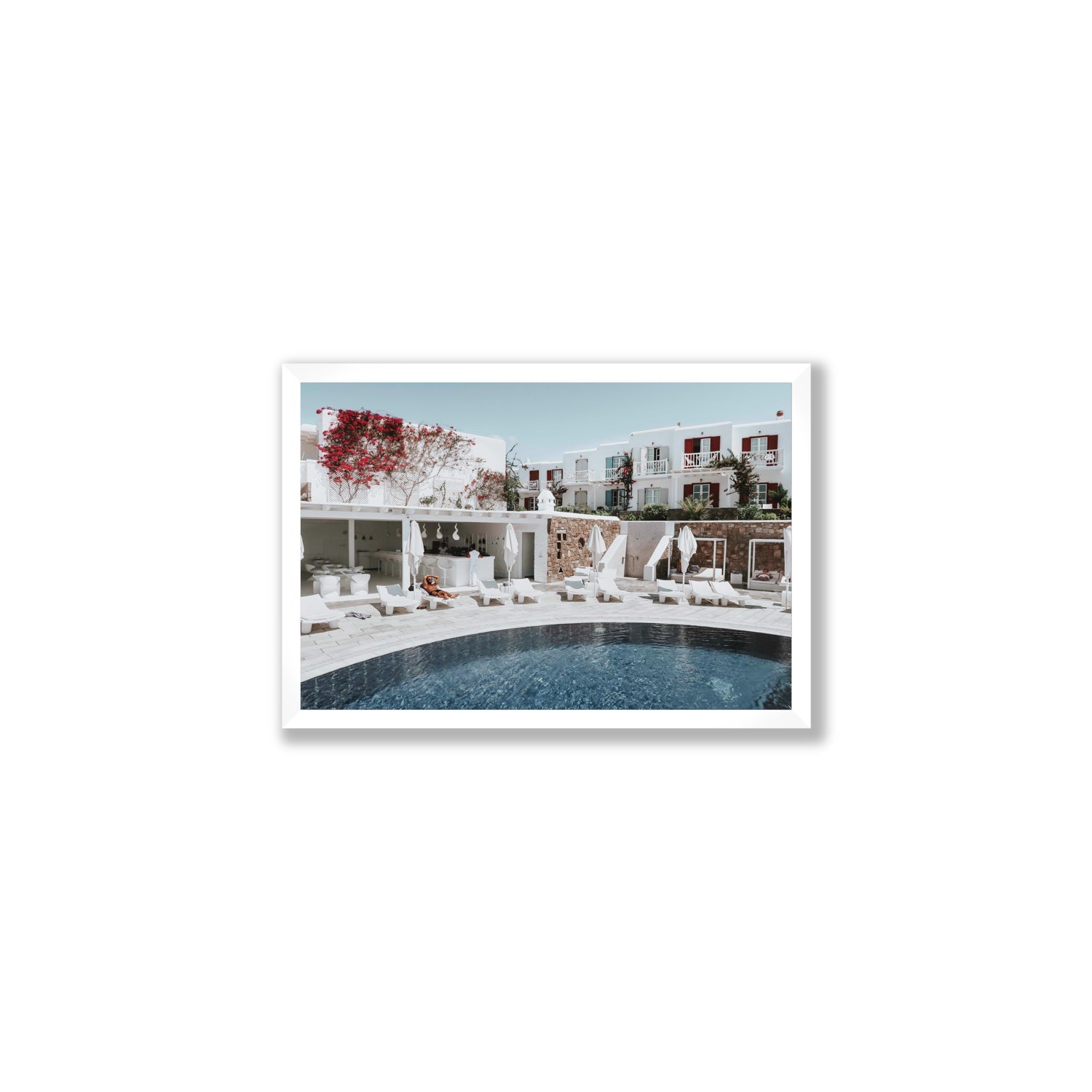 Got The First Lounge fine art print, Mykonos, Greece, Medium, White Frame · Full Bleed, Fine Art Print