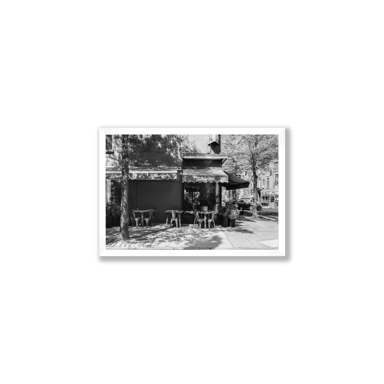Arthur's Corner New York NYC Restaurant wall art Medium full-bleed fine art print in white frame