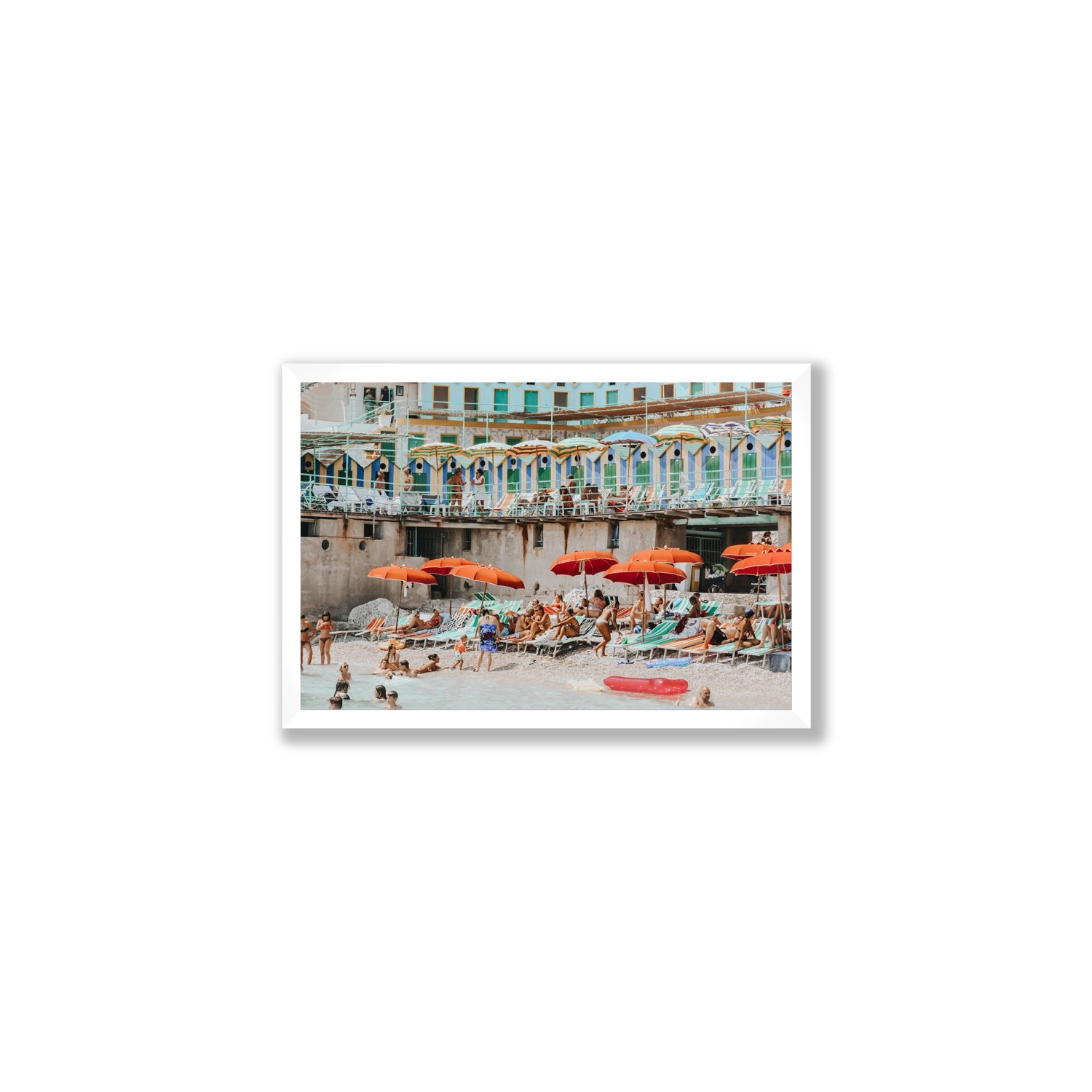 Umbrella Fiesta fine art print, Capri, Italy, Medium, White Frame · Full Bleed, Fine Art Print