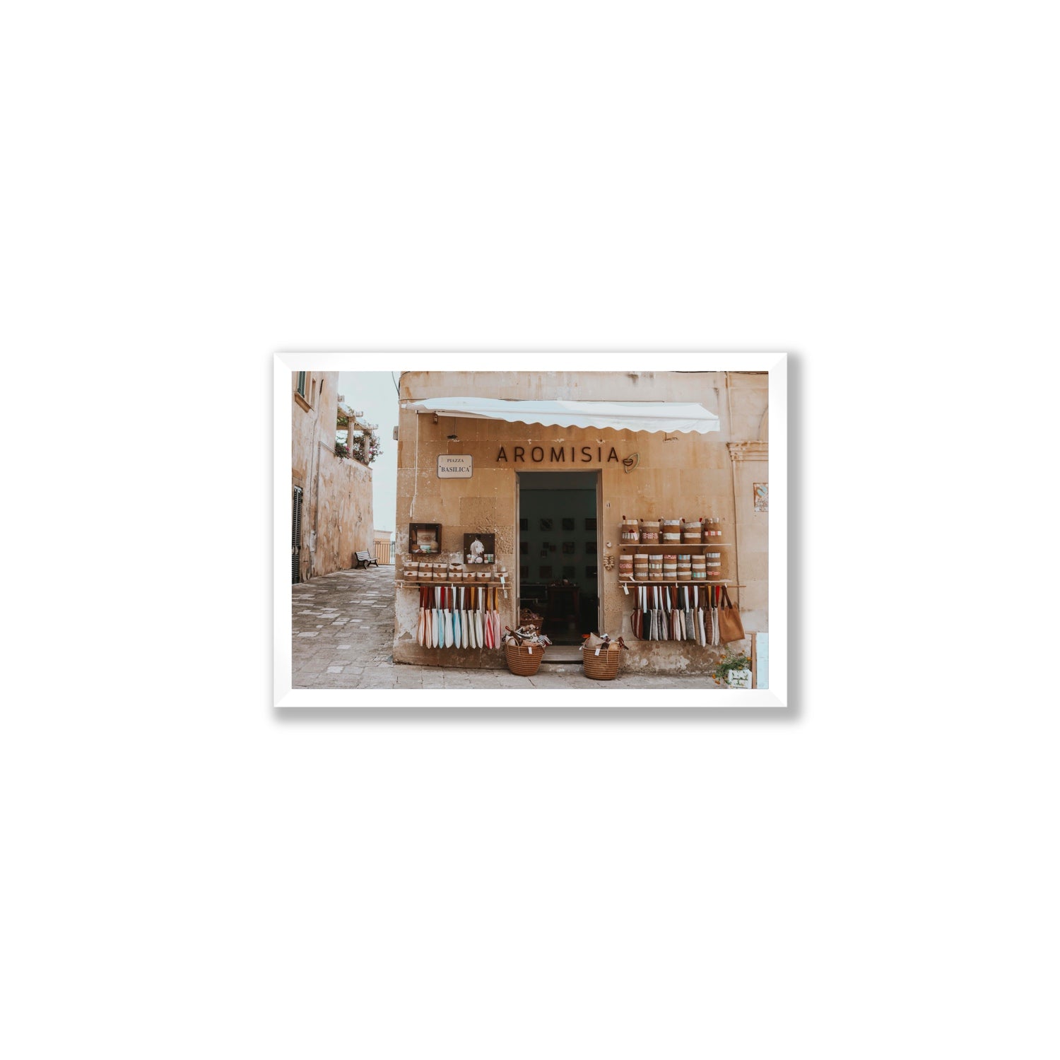 Aromisia Puglia Otranto Italian wall art Medium full-bleed fine art print in white frame