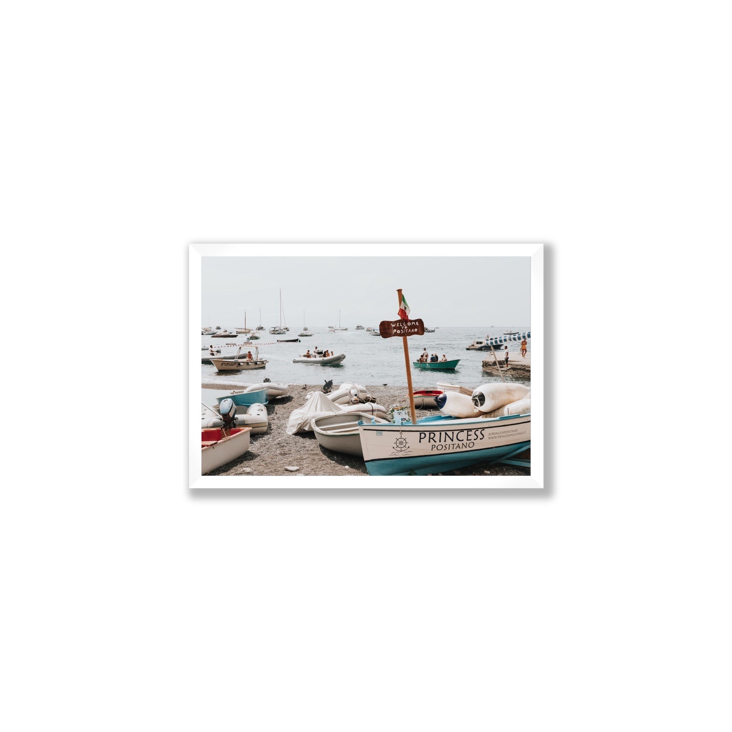 Princess Positano fine art print, Positano, Italy, Medium, White Frame · Full Bleed, Fine Art Print