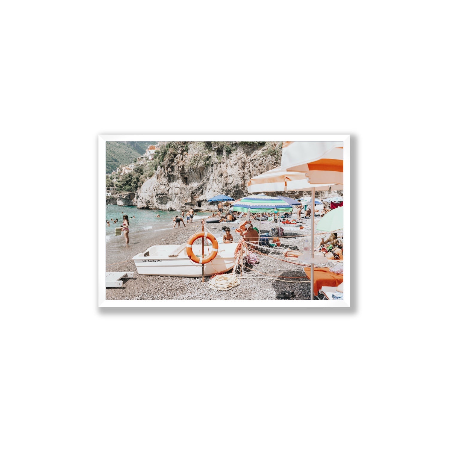 Bellezza By The Bay fine art print, Positano, Italy, Large, White Frame · Full Bleed, Fine Art Print