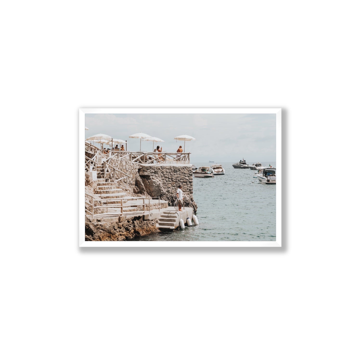 Conca Del Sogno fine art print, Nerano, Italy, Large, White Frame · Full Bleed, Fine Art Print