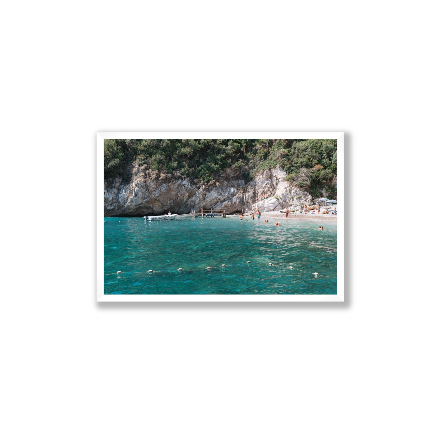 Azure Abyss Nerano wall art Large full-bleed fine art print in white frame