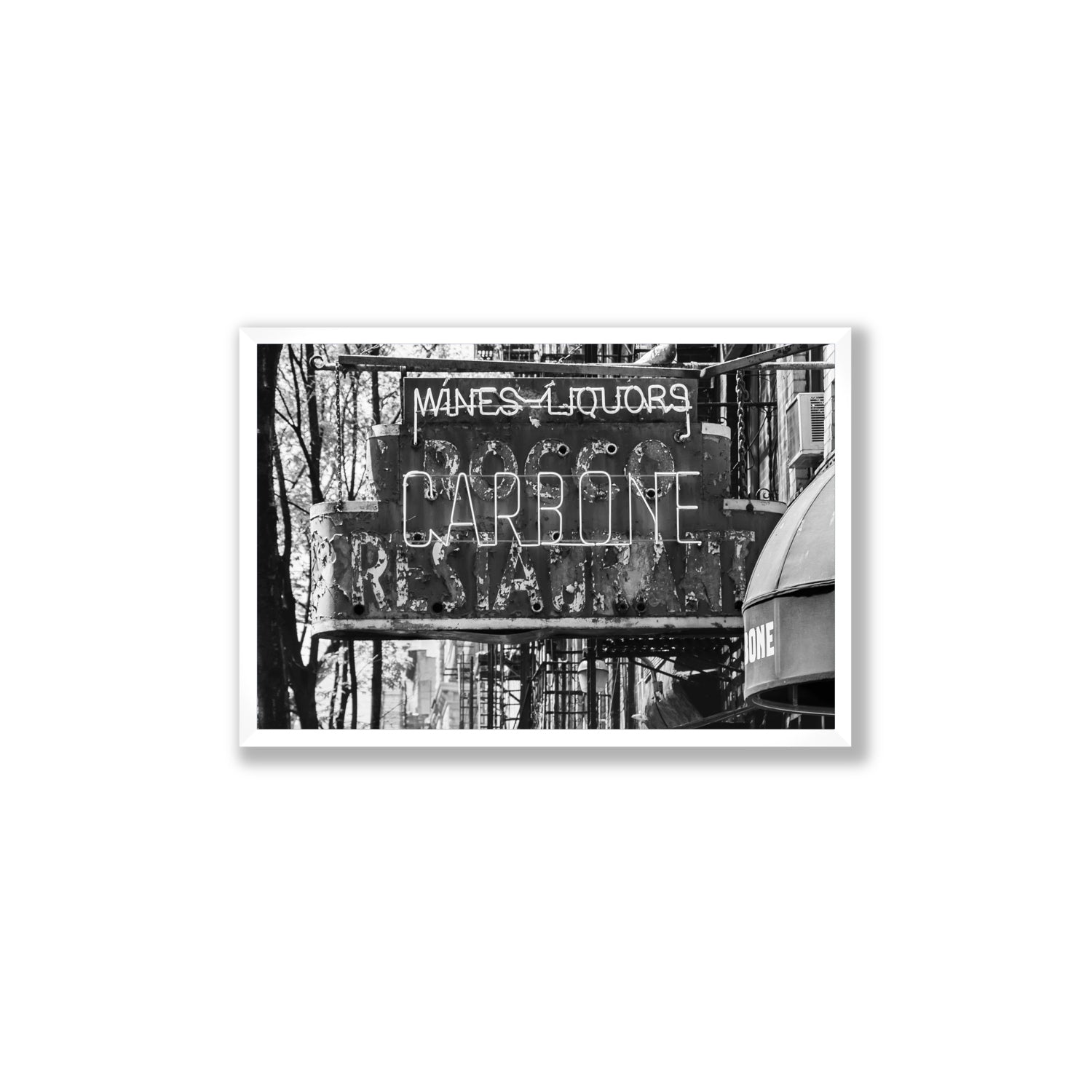 Thompson Street New York NYC Black & White wall art Large full-bleed fine art print in white frame