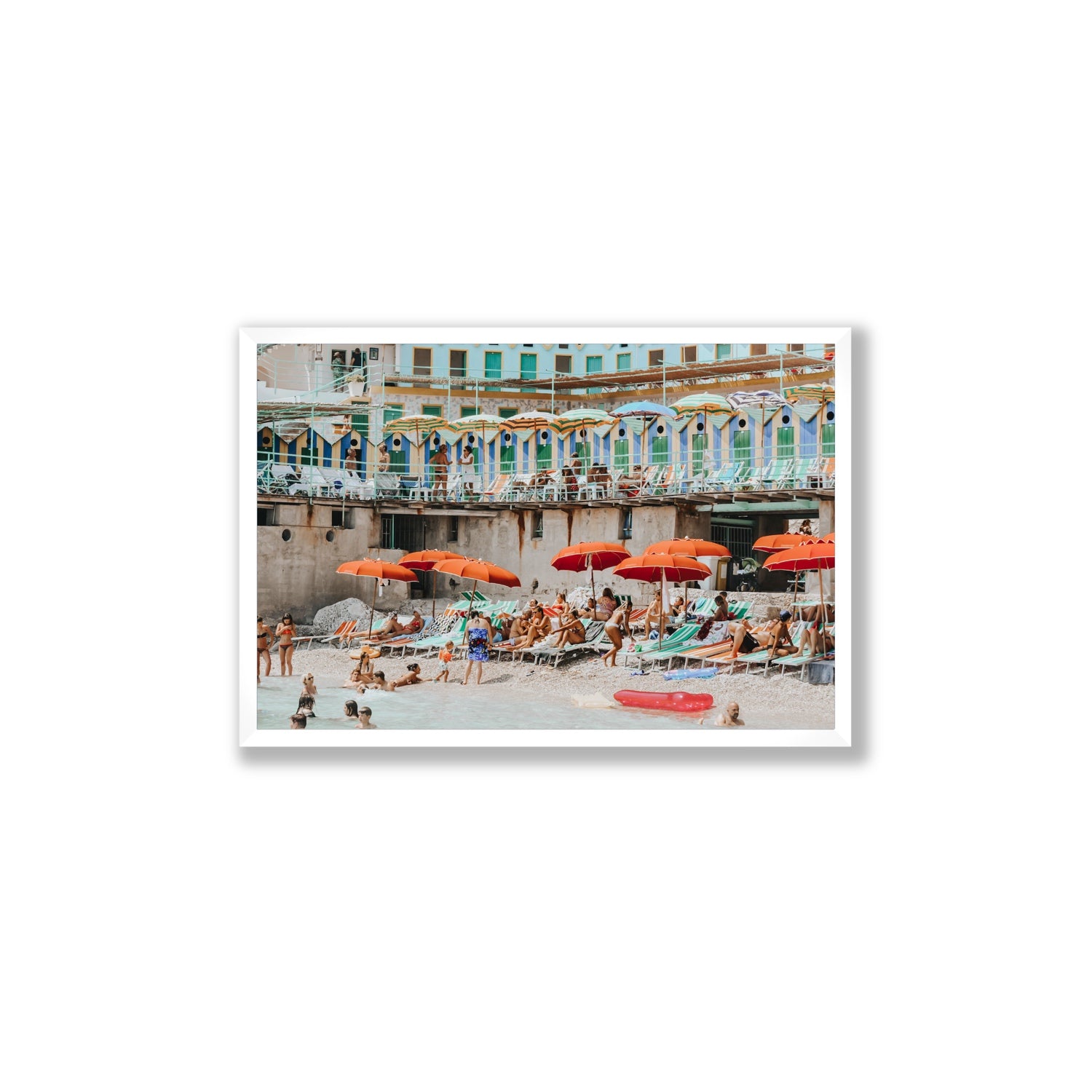 Umbrella Fiesta fine art print, Capri, Italy, Large, White Frame · Full Bleed, Fine Art Print