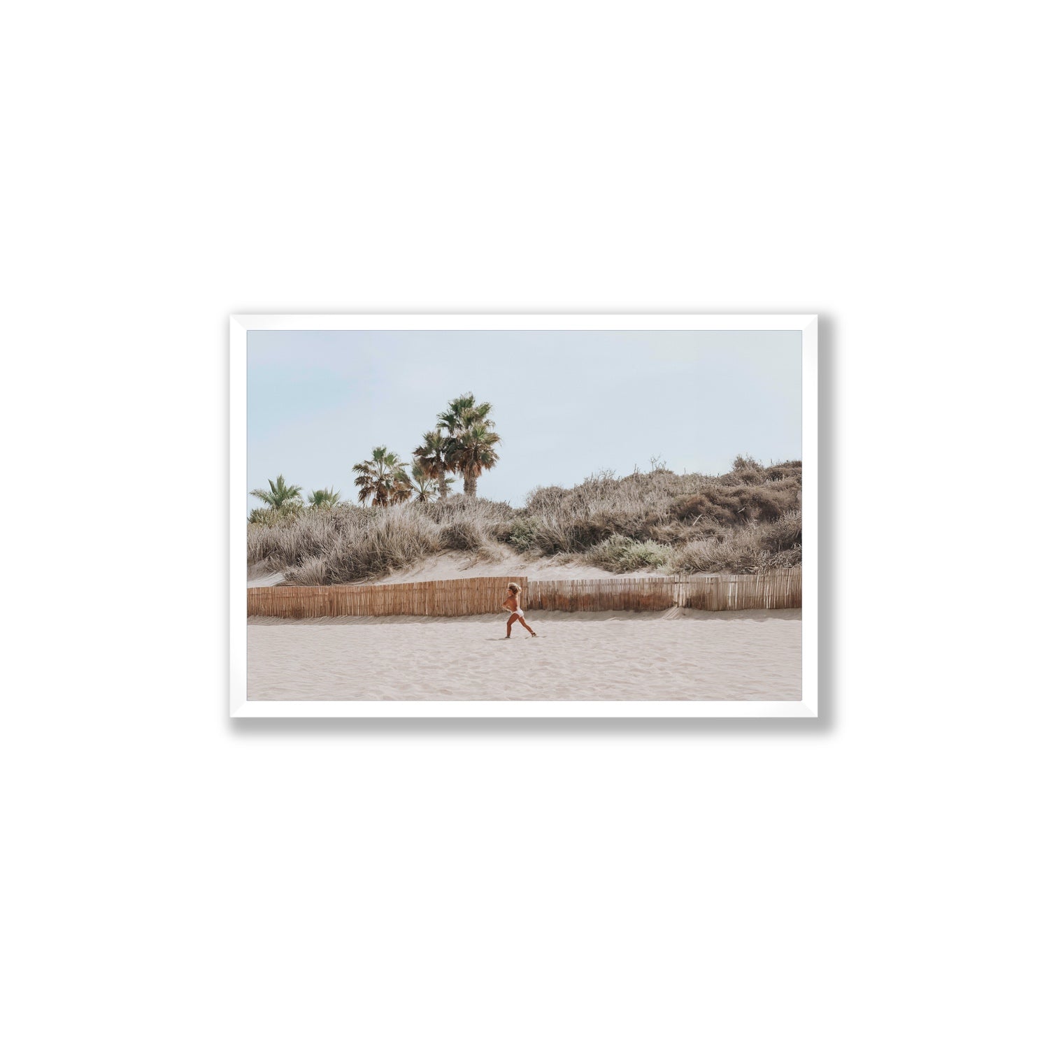 Ragazza Da Spiaggia Puglia beach Italian fine art print Large full-bleed fine art print in white frame