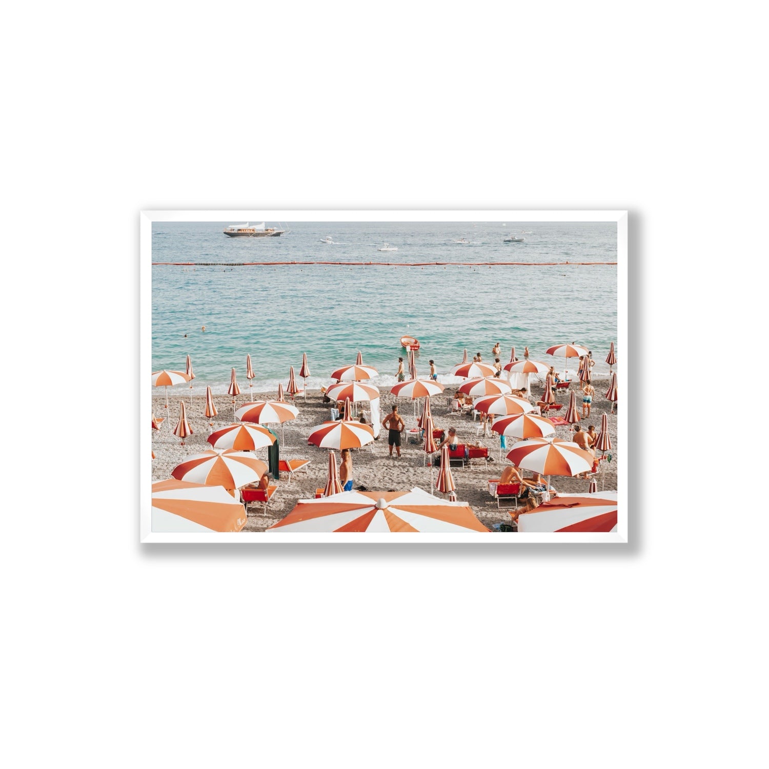 That's Amore Amalfi Mediterranean wall art Extra Large full-bleed fine art print in white frame