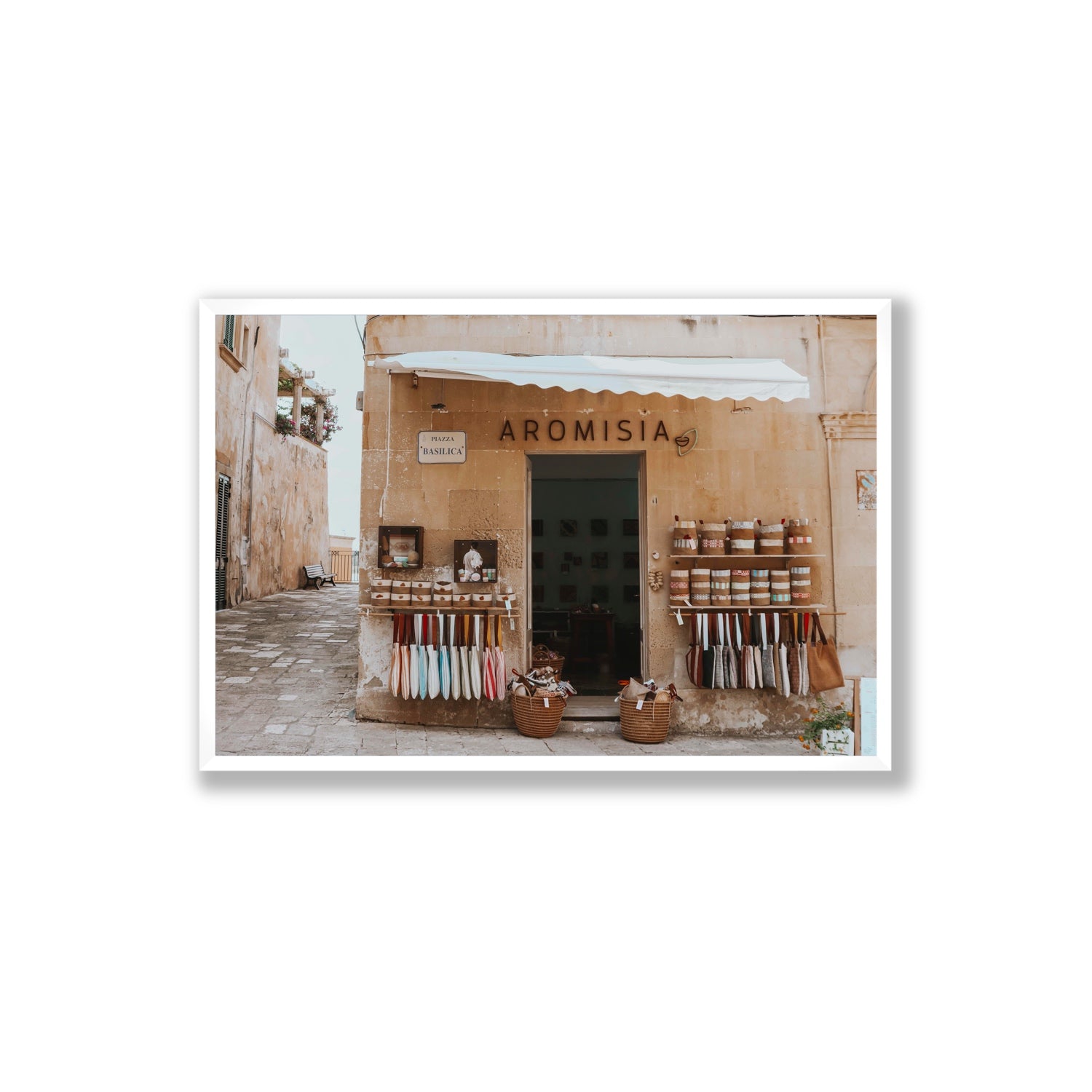 Aromisia Puglia Otranto Italian wall art Extra Large full-bleed fine art print in white frame
