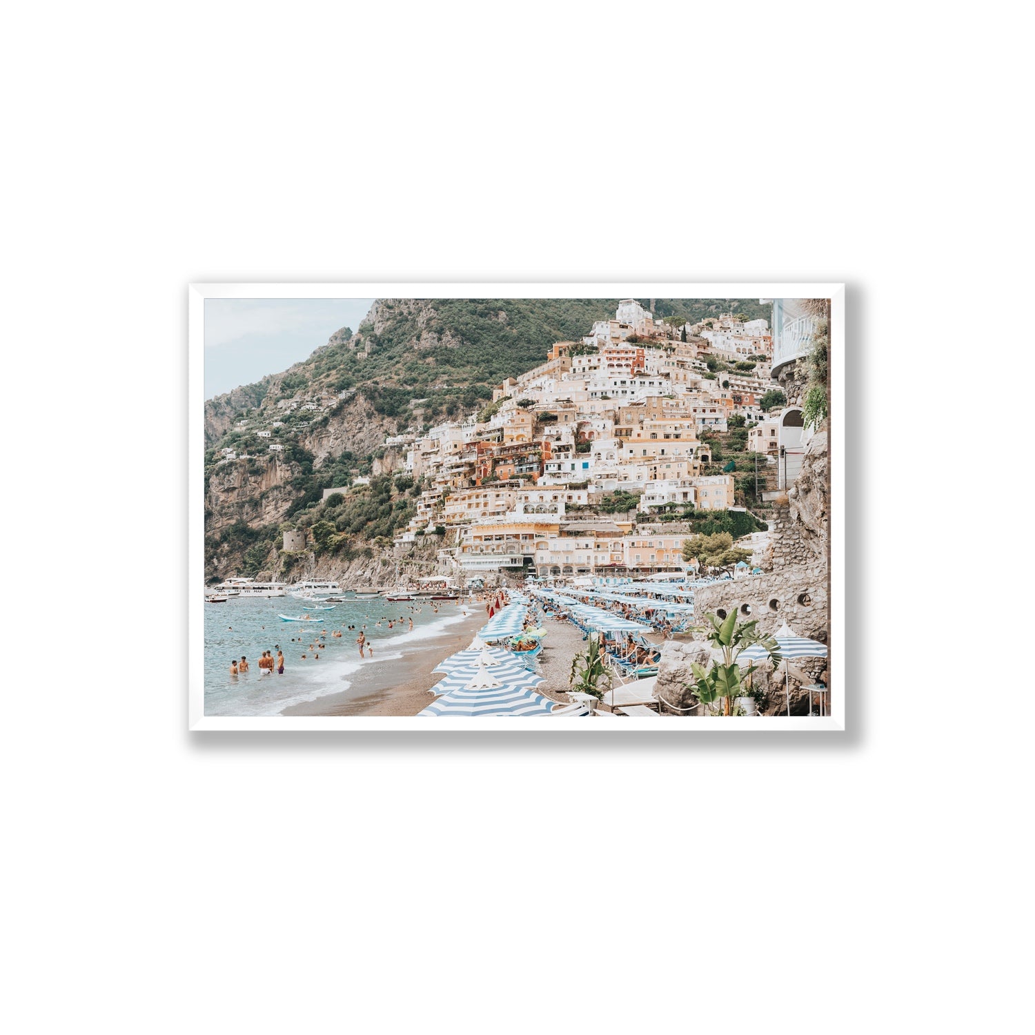 Villagio Sul Mare fine art print, Positano, Italy, Extra Large, White Frame · Full Bleed, Fine Art Print
