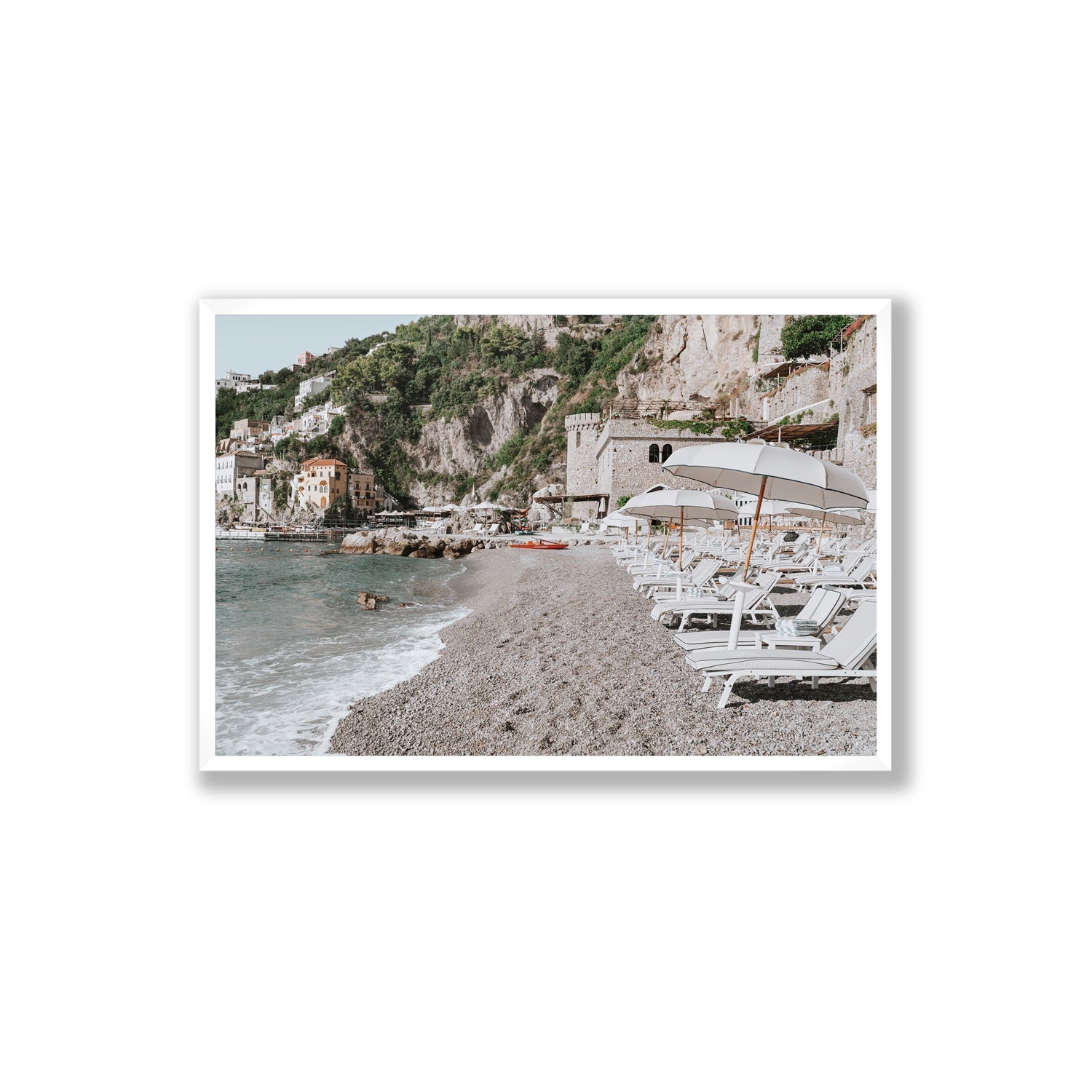 Borgo Santandrea fine art print, Amalfi, Italy, Extra Large, White Frame · Full Bleed, Fine Art Print