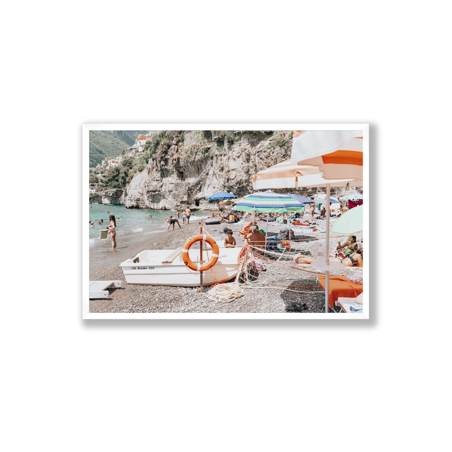 Bellezza By The Bay fine art print, Positano, Italy, Extra Large, White Frame · Full Bleed, Fine Art Print