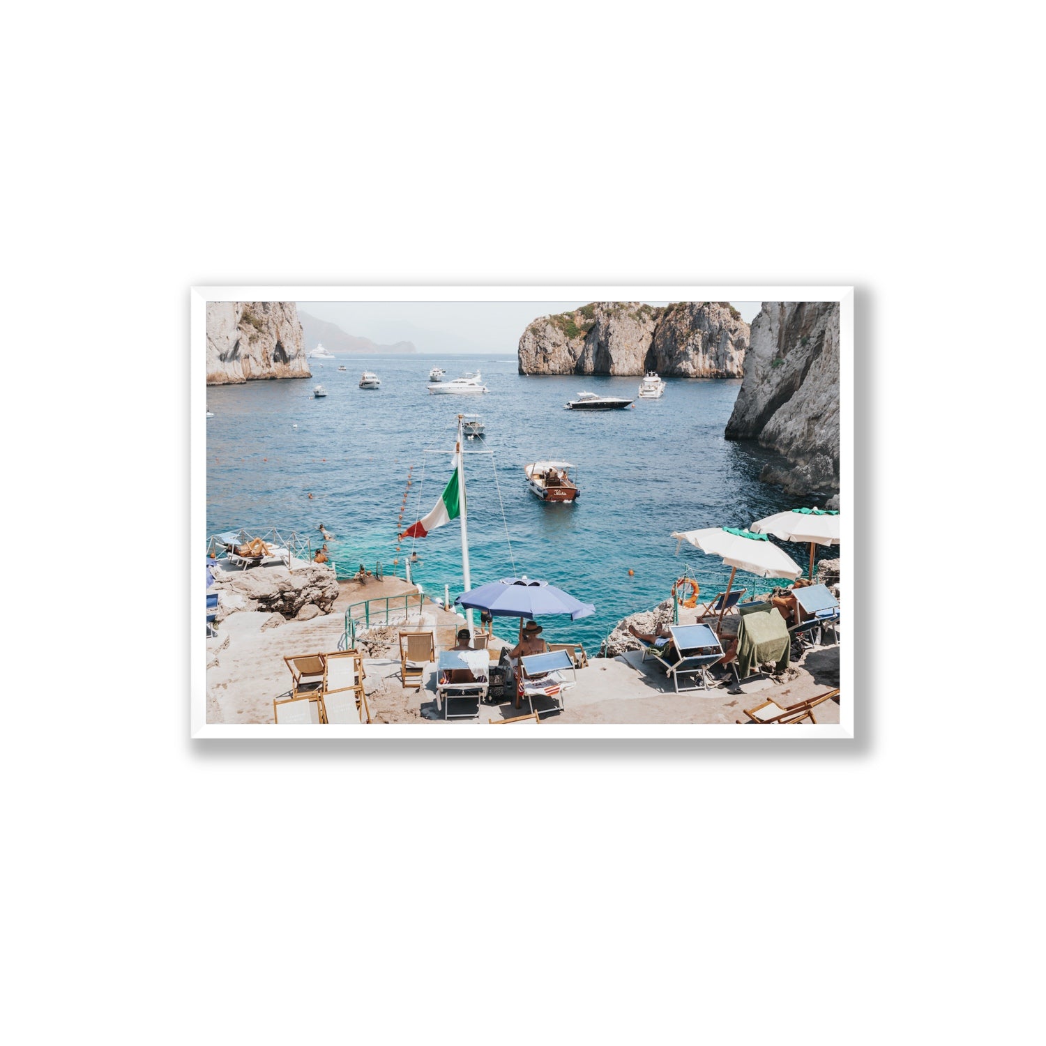 Smooth Sailing fine art print, Capri, Italy, Extra Large, White Frame · Full Bleed, Fine Art Print