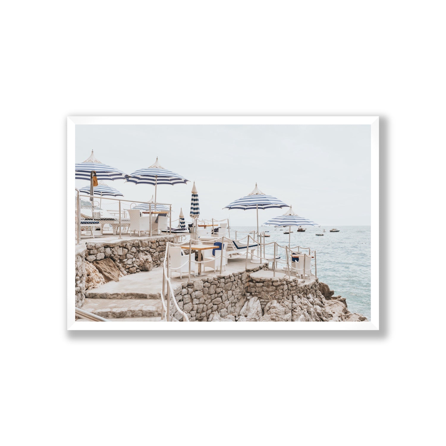 Ombrelloni fine art print, Positano, Italy, Giant, White Frame · Full Bleed, Fine Art Print