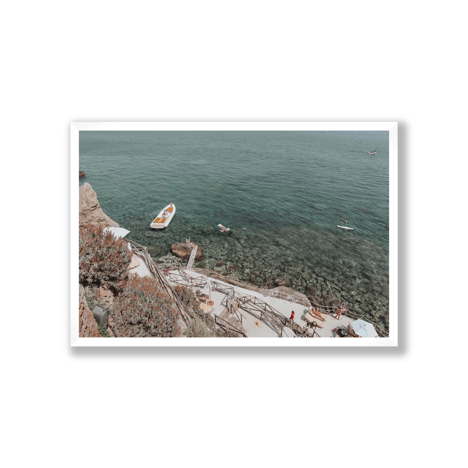 The Lagoon Tuscany coastal Italian wall art Giant full-bleed fine art print in white frame