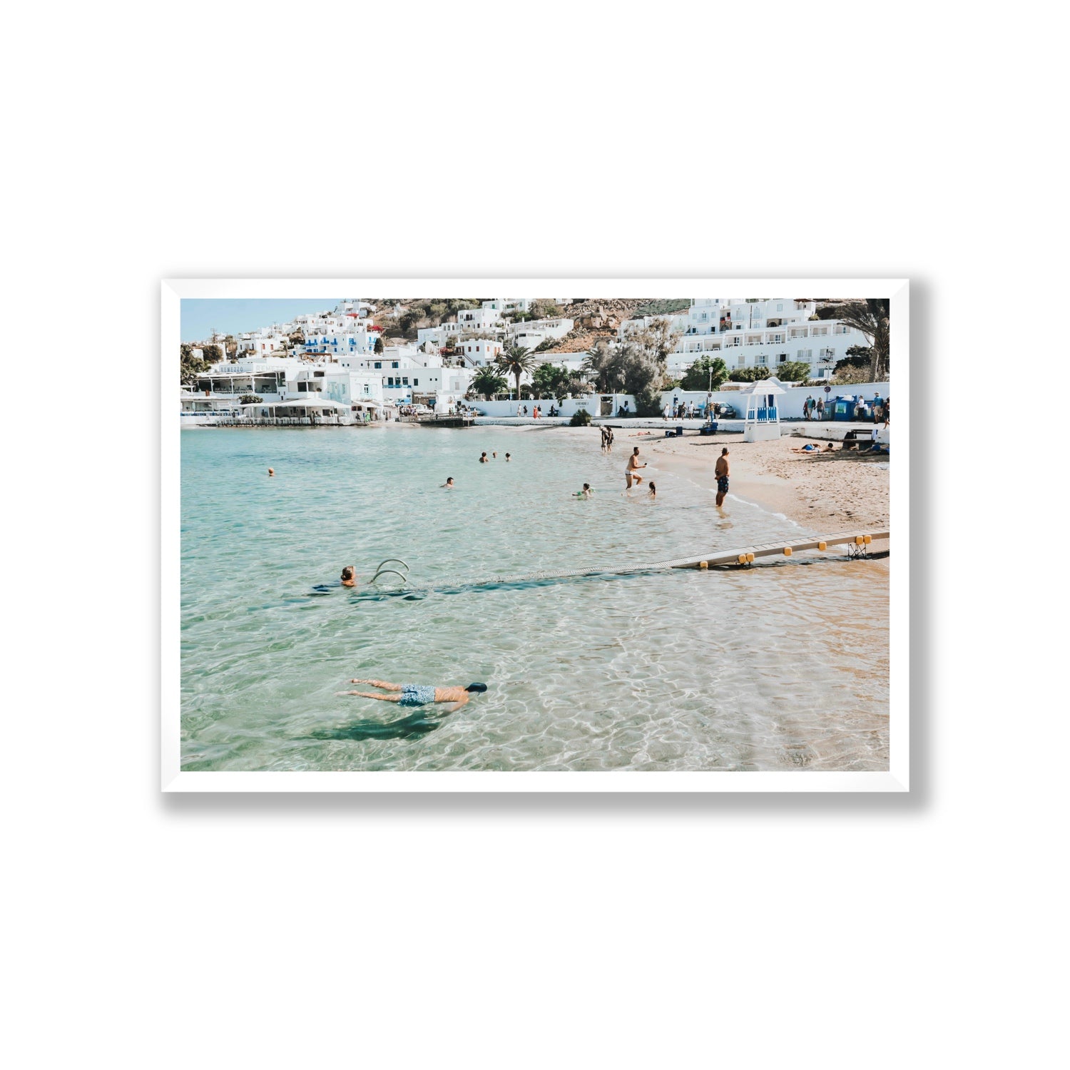 Bathe Yourself In Beauty Mykonos Greek island wall art Giant full-bleed fine art print in white frame