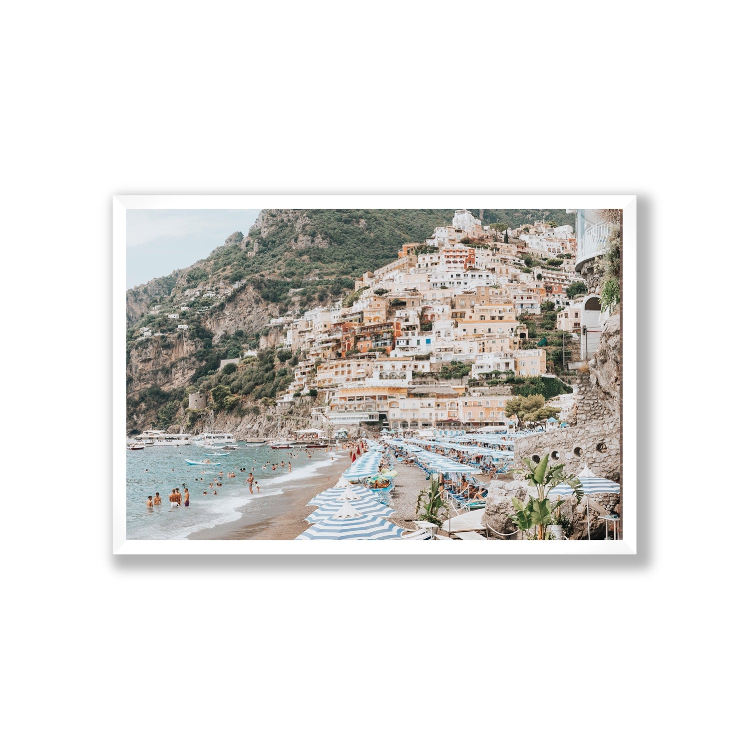 Villagio Sul Mare fine art print, Positano, Italy, Giant, White Frame · Full Bleed, Fine Art Print