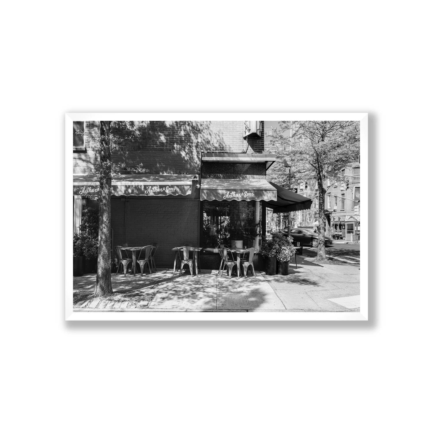 Arthur's Corner New York NYC Restaurant wall art Giant full-bleed fine art print in white frame
