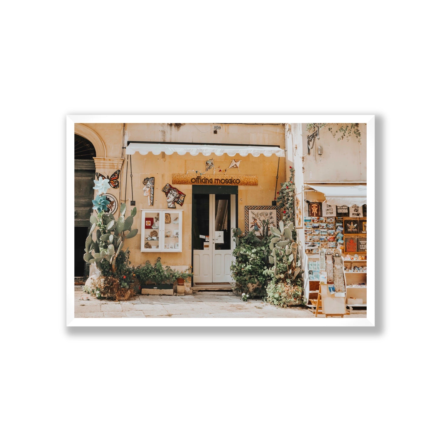 Mosaic Workshop Puglia Italian wall art Giant full-bleed fine art print in white frame