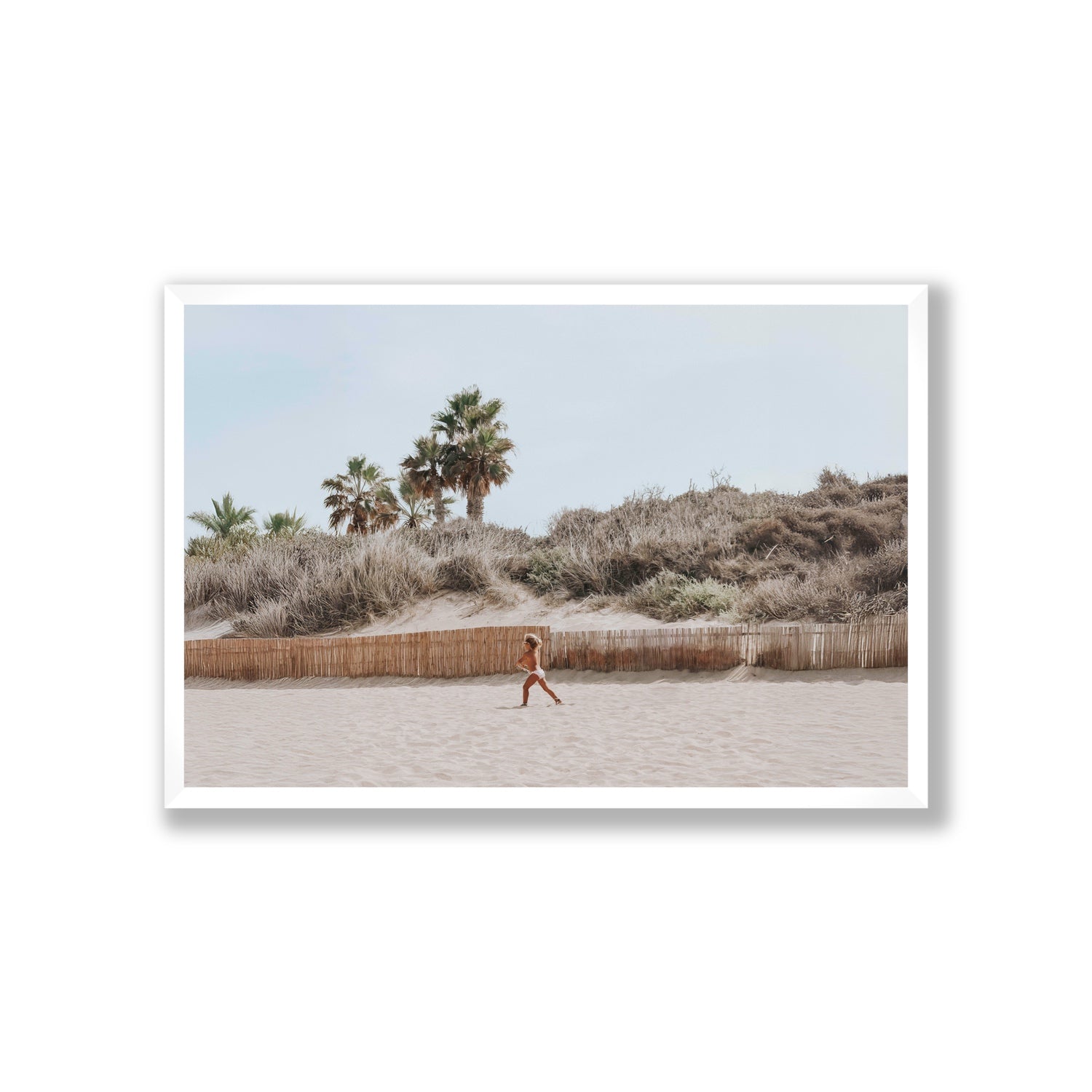 Ragazza Da Spiaggia Puglia beach Italian fine art print Giant full-bleed fine art print in white frame