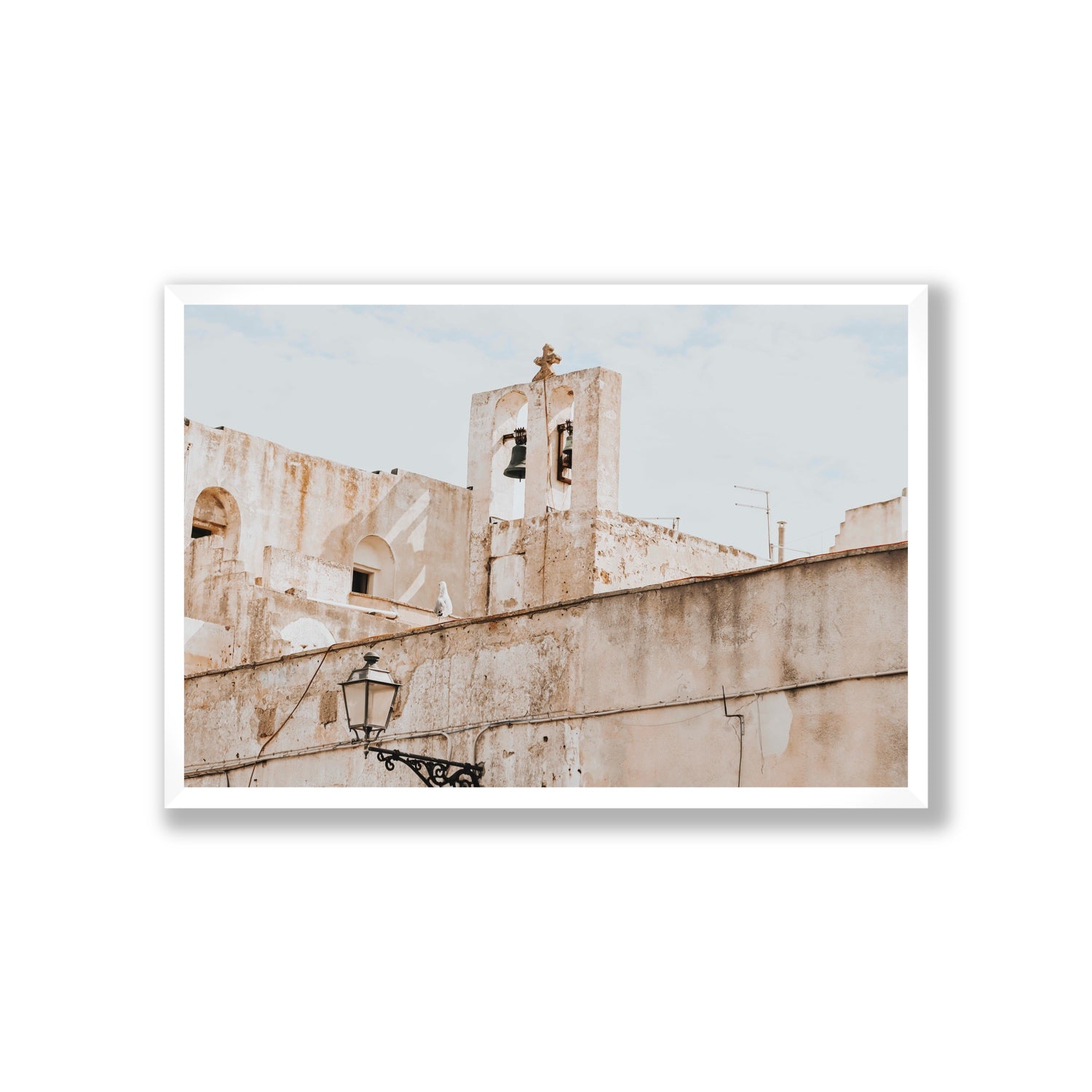 Ancient Bells Puglia Gallipoli Italian wall art Giant full-bleed fine art print in white frame