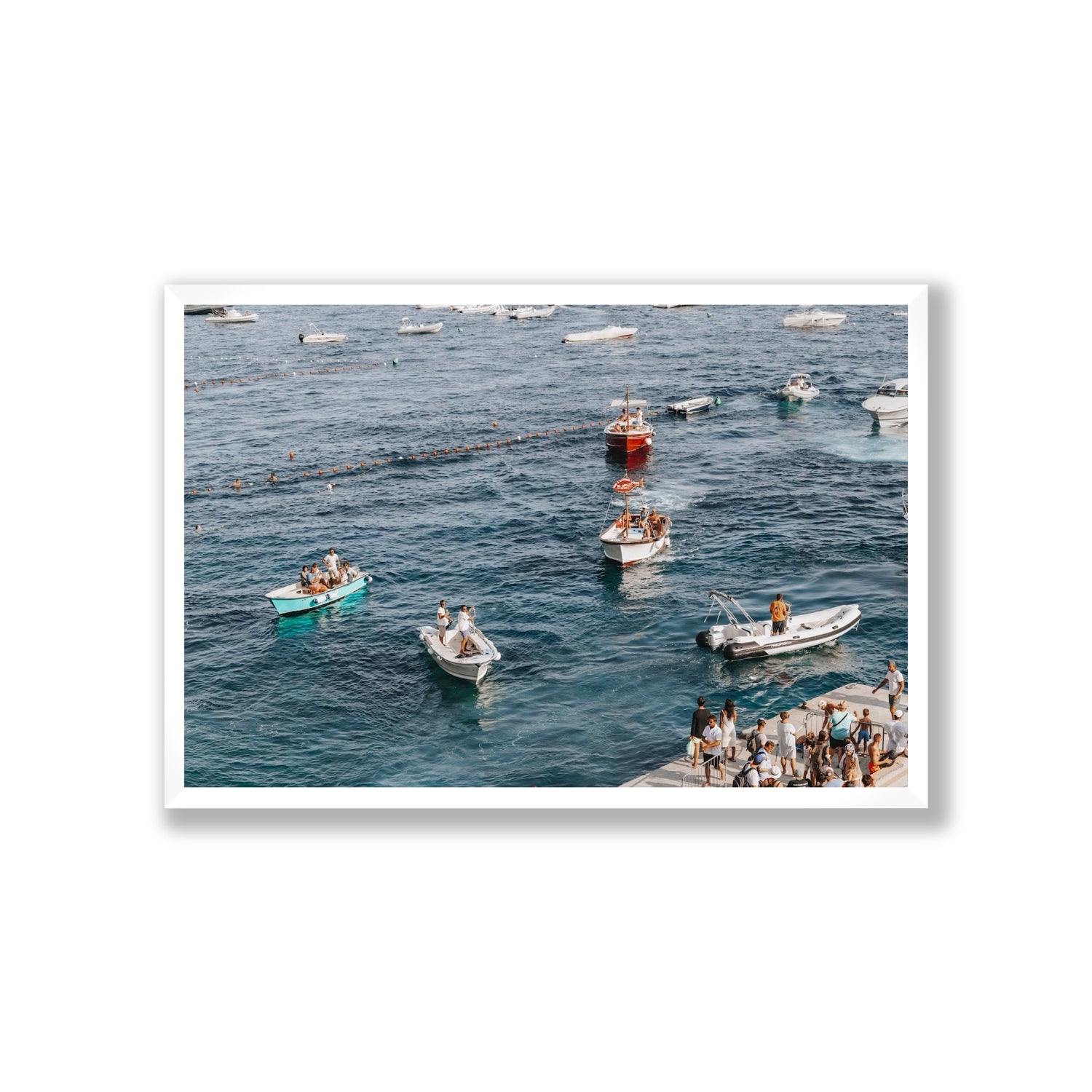 Nautical Parade Positano wall art Giant full-bleed fine art print in white frame