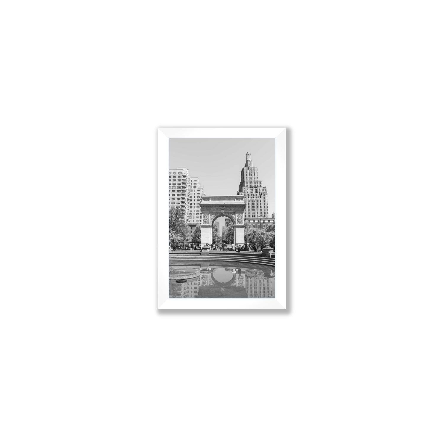 Washington Skyline New York NYC Black & White wall art Small full-bleed fine art print in white frame