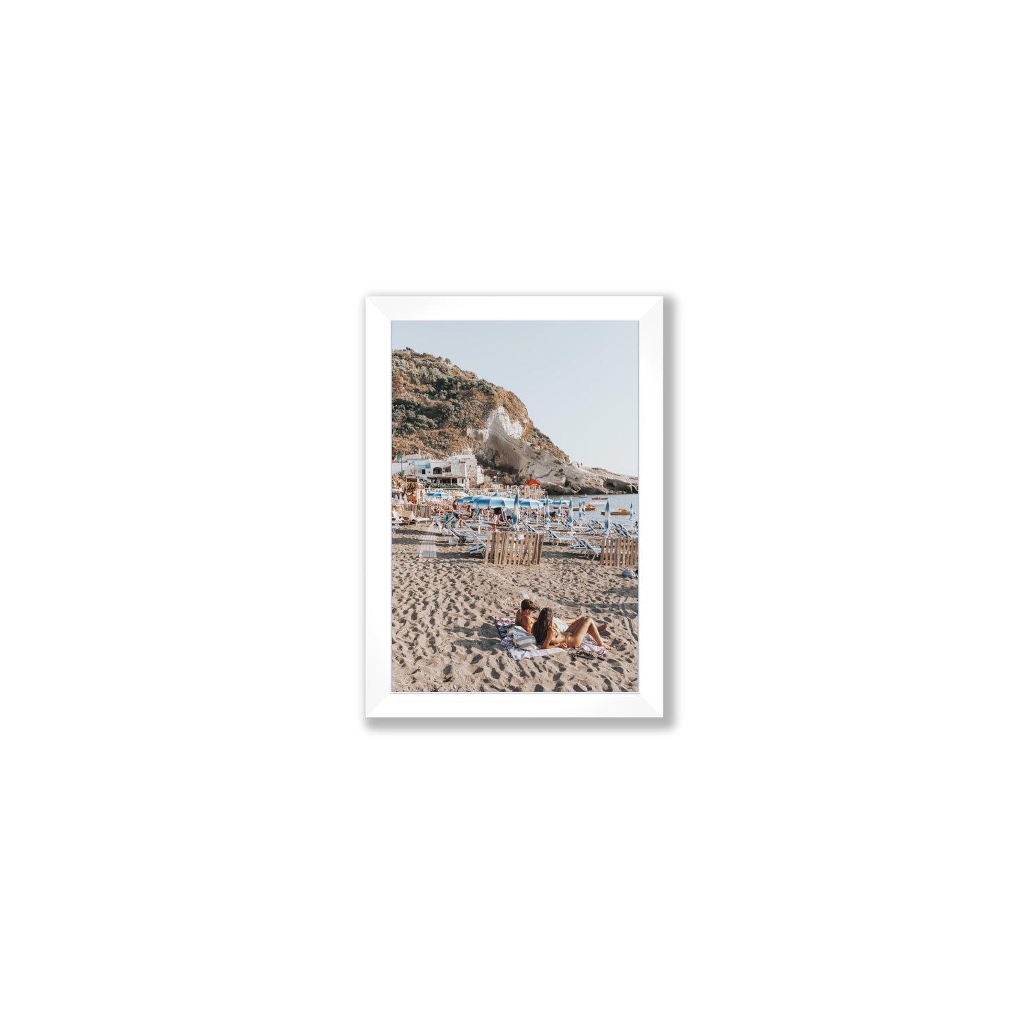 Beach Buddies fine art print, Ischia, Italy, Small, White Frame · Full Bleed, Fine Art Print