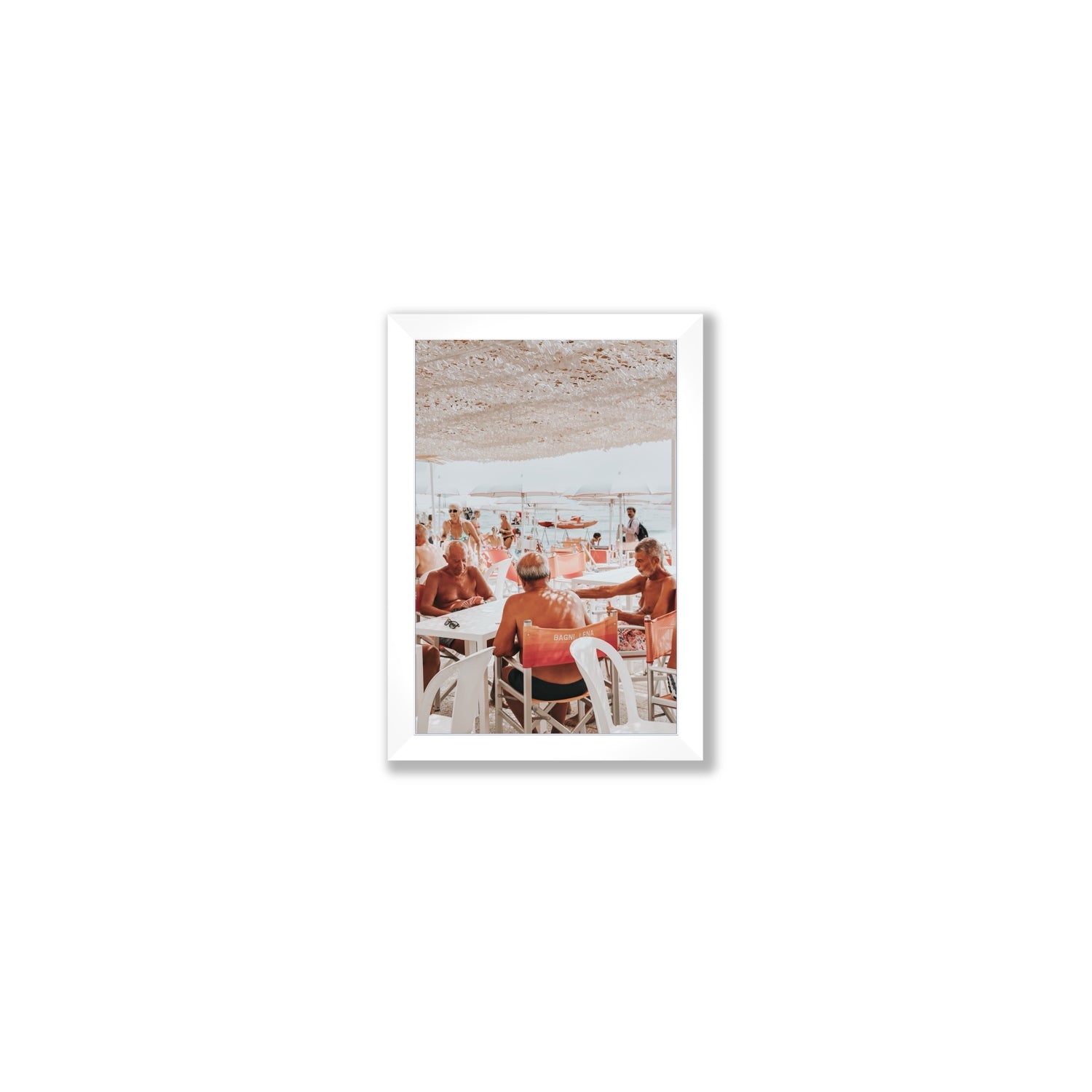 The Players fine art print, Alassio, Italy, Small, White Frame · Full Bleed, Fine Art Print
