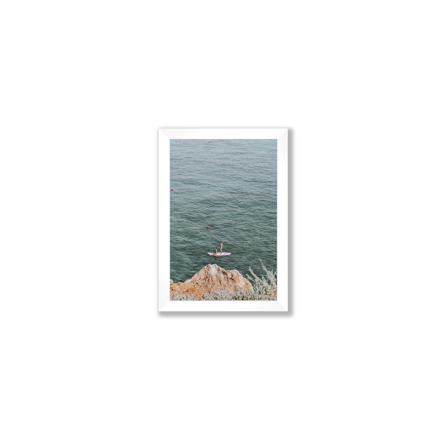 Into The Vibe Without Getting Wet Tuscany coastal wall art Small full-bleed fine art print in white frame