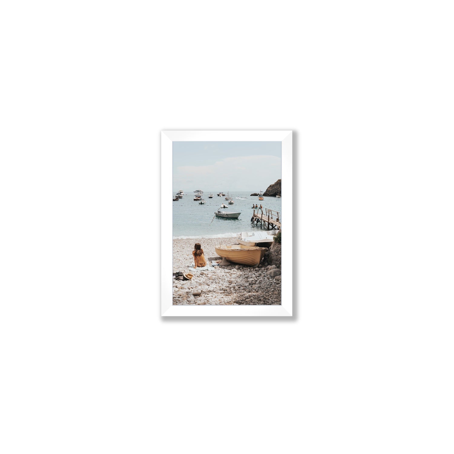 Solo Sojourn Nerano wall art Small full-bleed fine art print in white frame