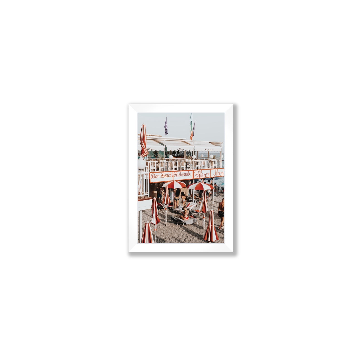 Vintage Amalfi Amalfi Mediterranean wall art Small full-bleed fine art print in white frame