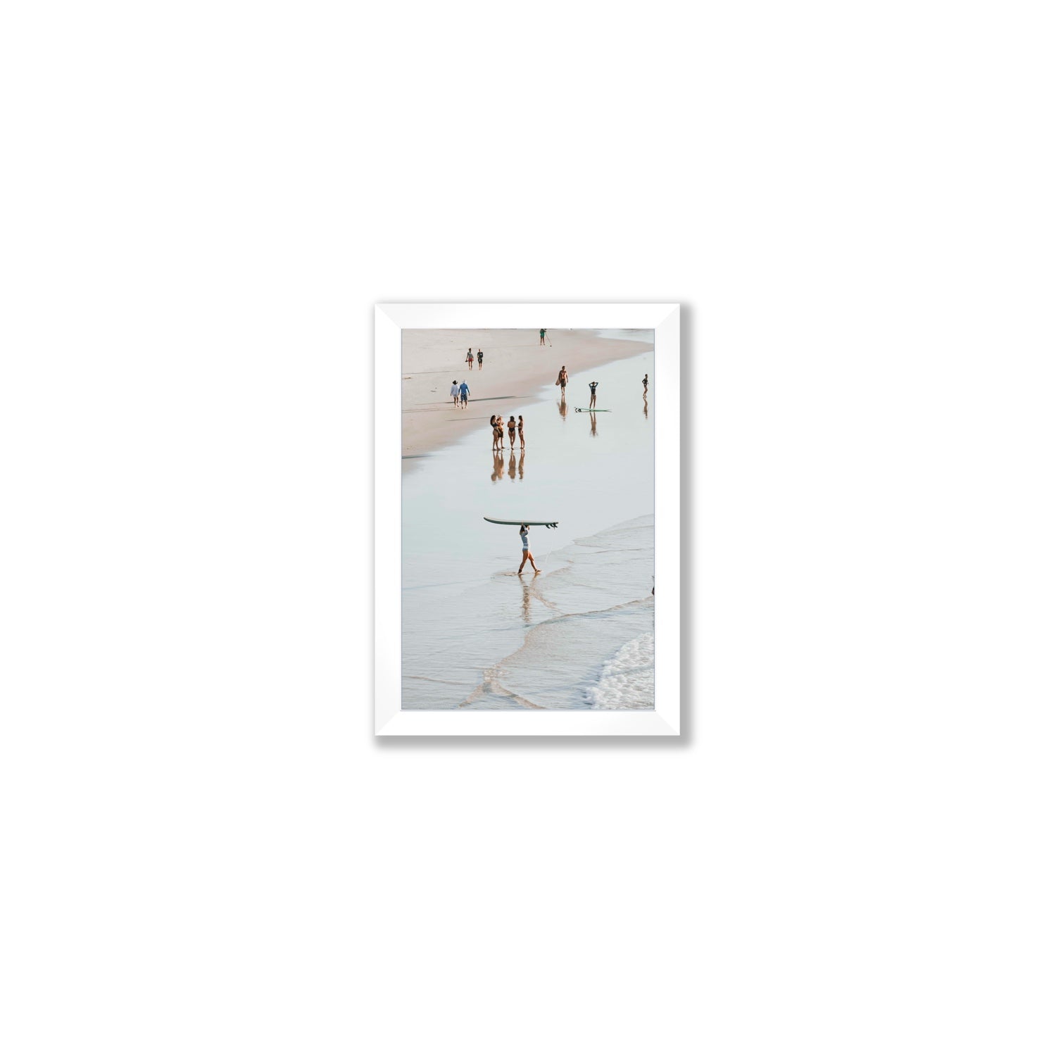 Bailey Byron Bay beach coastal decor wall art Small full-bleed fine art print in white frame