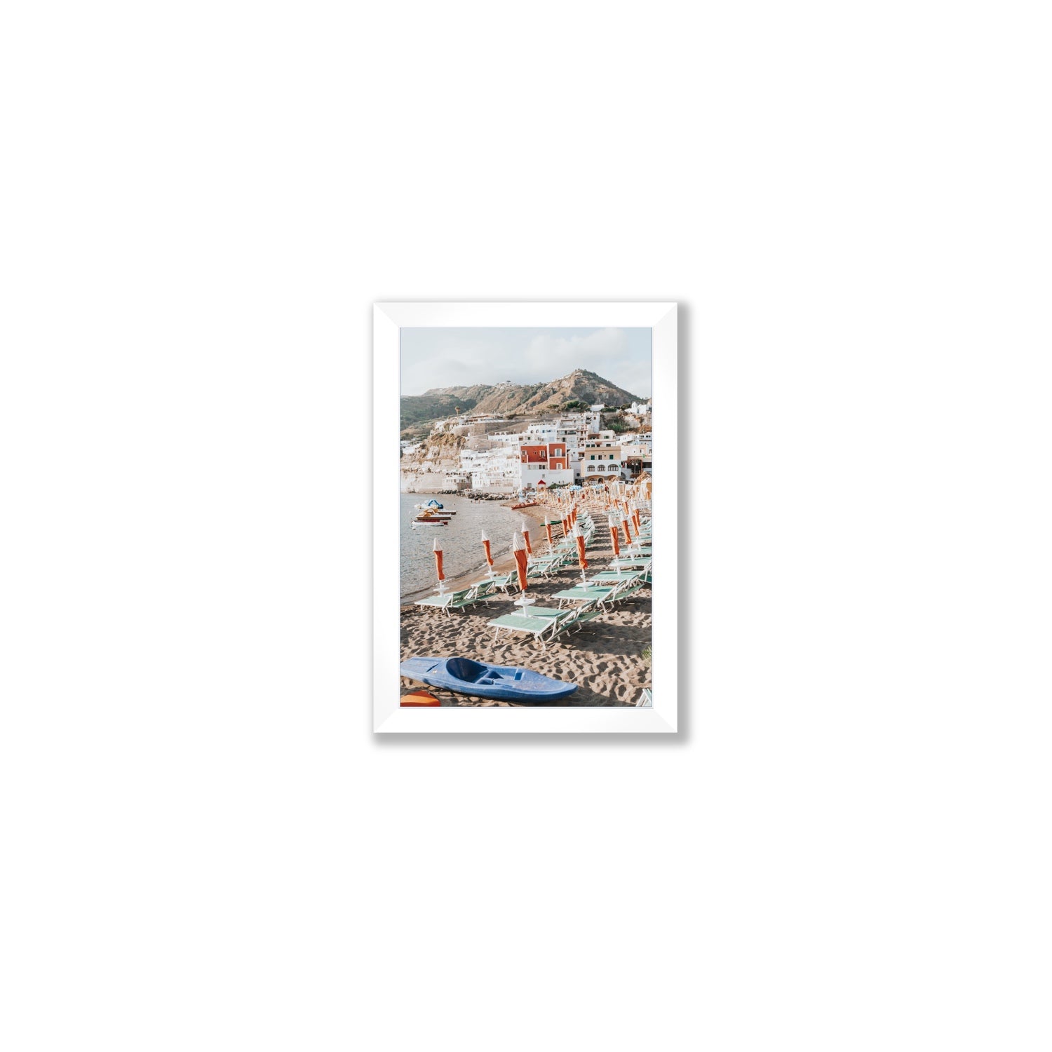 L'Isola del Paradiso Ischia Mediterranean wall art Small full-bleed fine art print in white frame