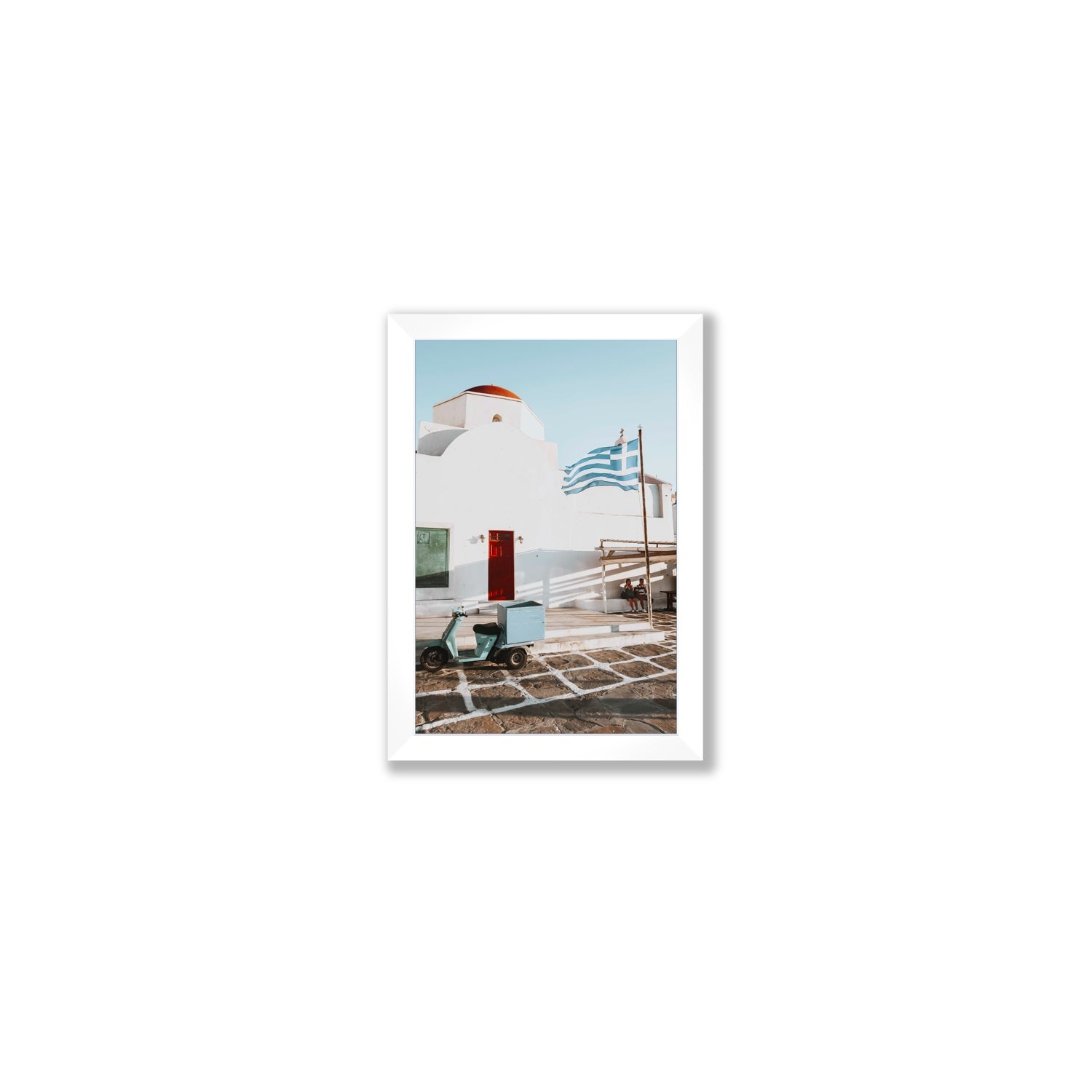 Mykonos Postcard fine art print, Mykonos, Greece, Small, White Frame · Full Bleed, Fine Art Print