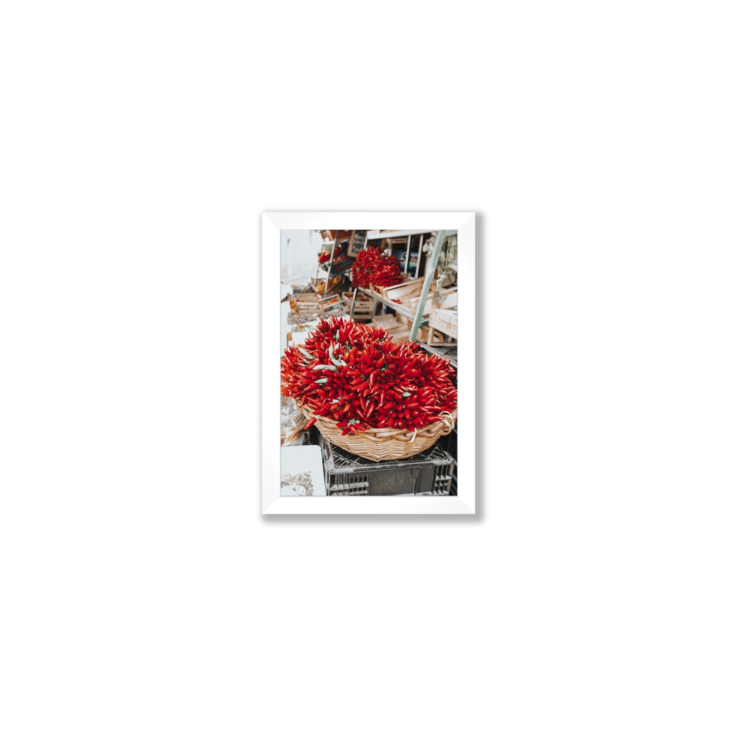 Spicy Bunch Puglia Italian wall art Small full-bleed fine art print in white frame
