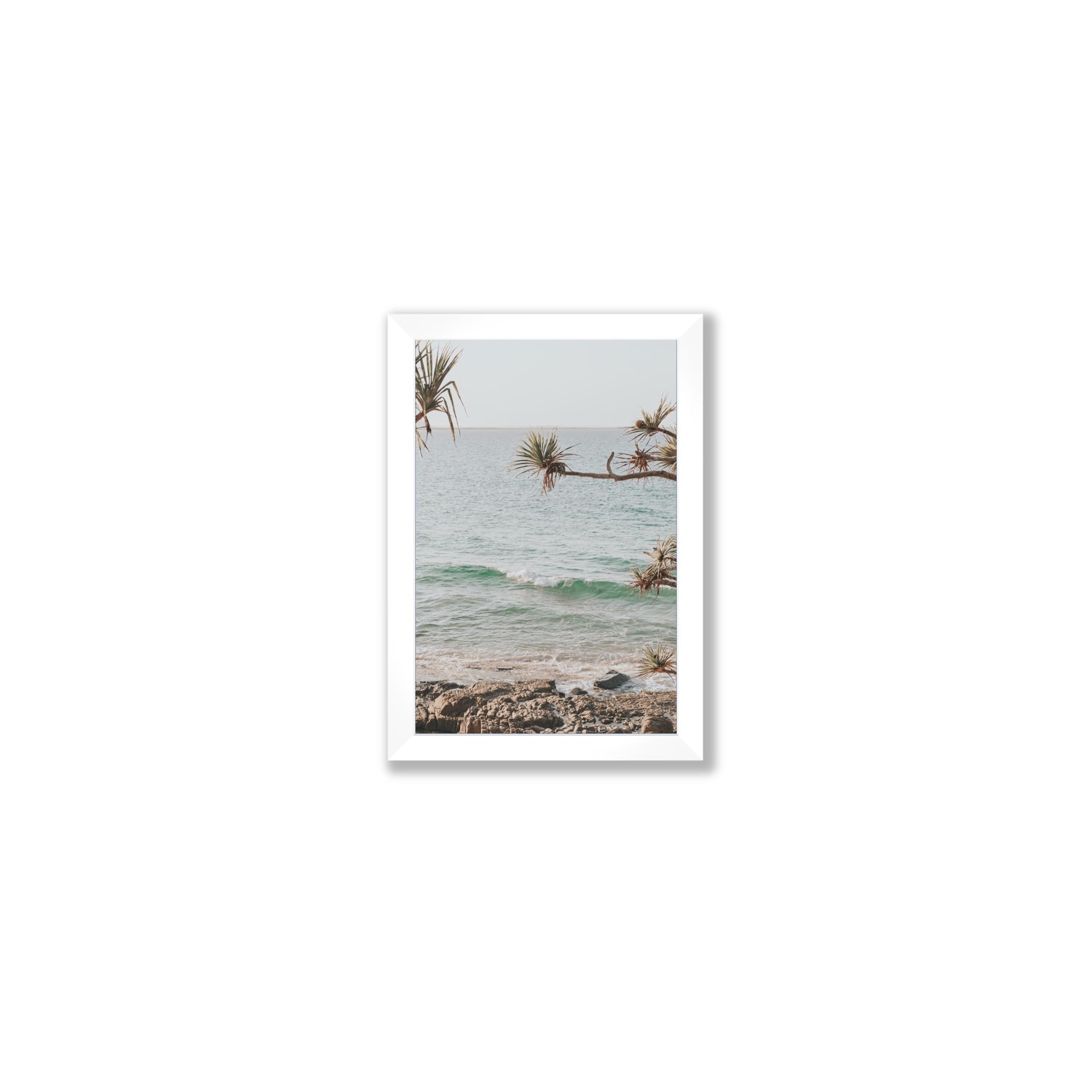 Good Vibrations fine art print, Noosa, Australia, coastal scenes artwork, Small, White Frame · Full Bleed, Fine Art Print