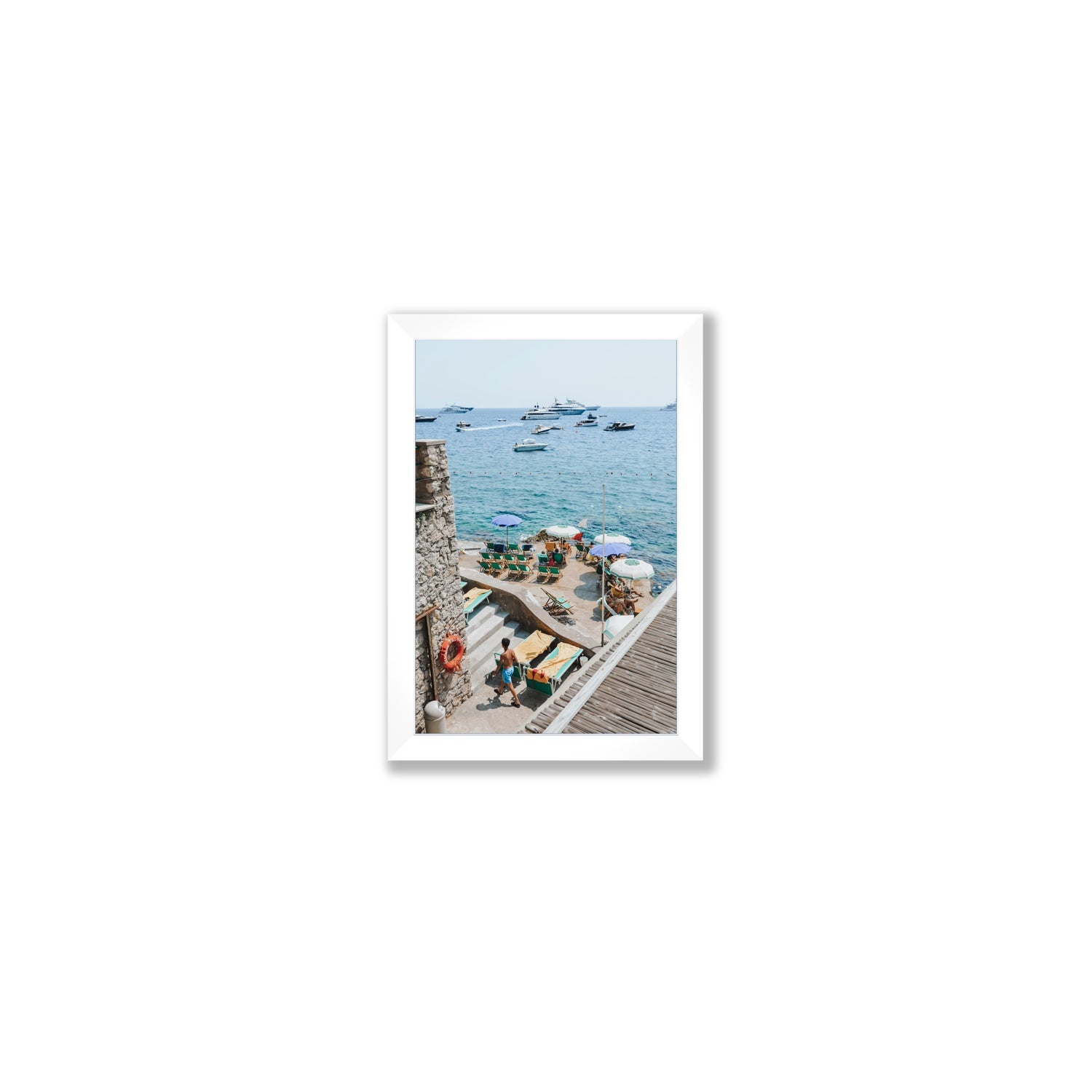 Canzone di Capri Capri Italian beach wall art Small full-bleed fine art print in white frame