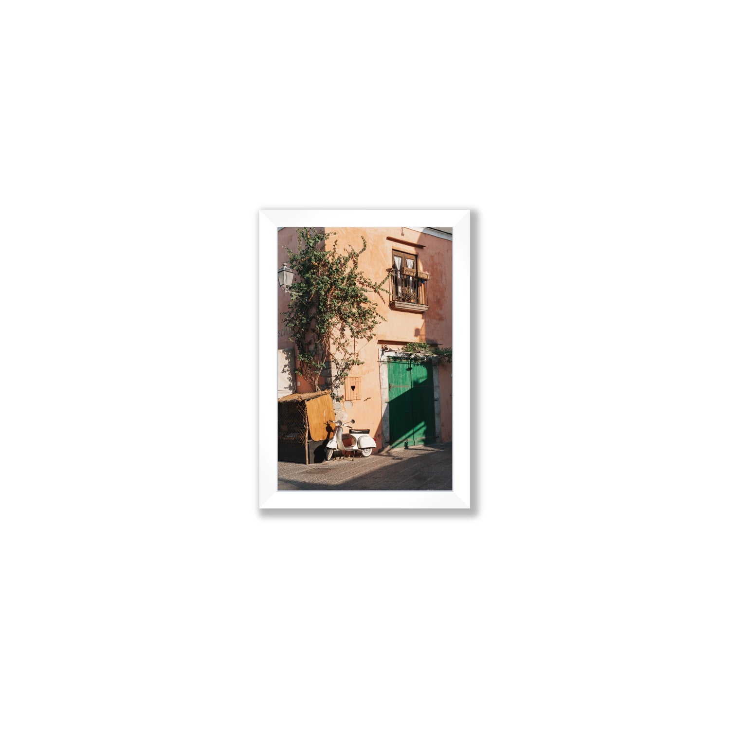 La Casa Ischia Italian Mediterranean decor wall art Small full-bleed fine art print in white frame
