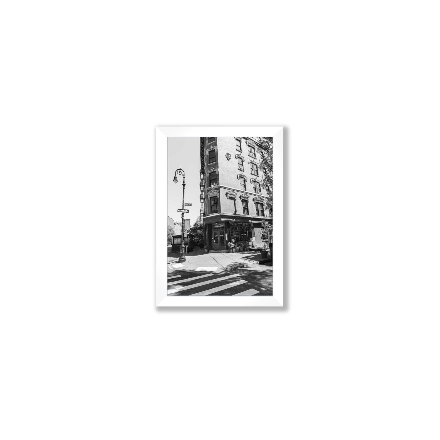 Parisian On Perry New York NYC Black & White wall art Small full-bleed fine art print in white frame