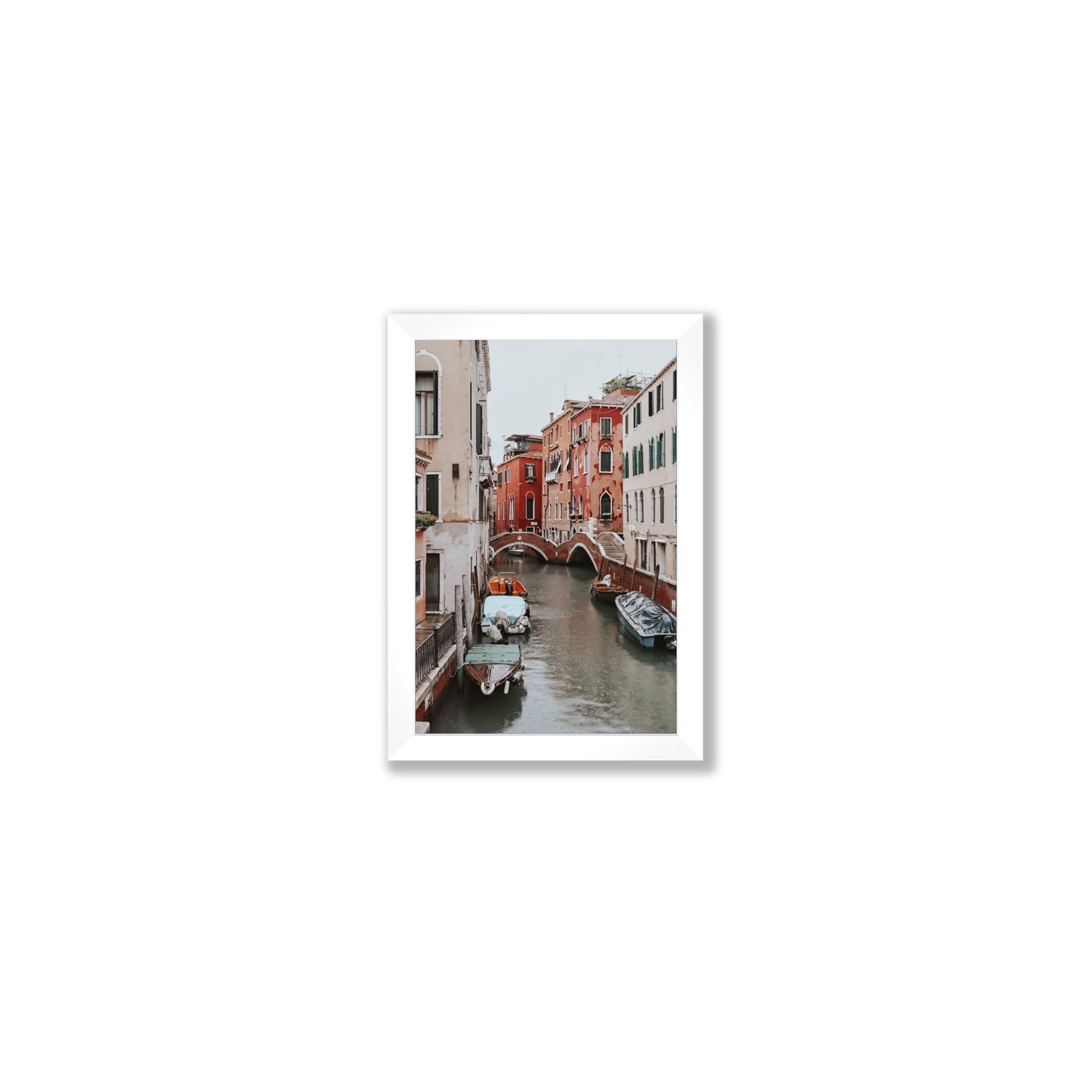 City of Water Venice Italian Mediterranean decor wall art Small full-bleed fine art print in white frame