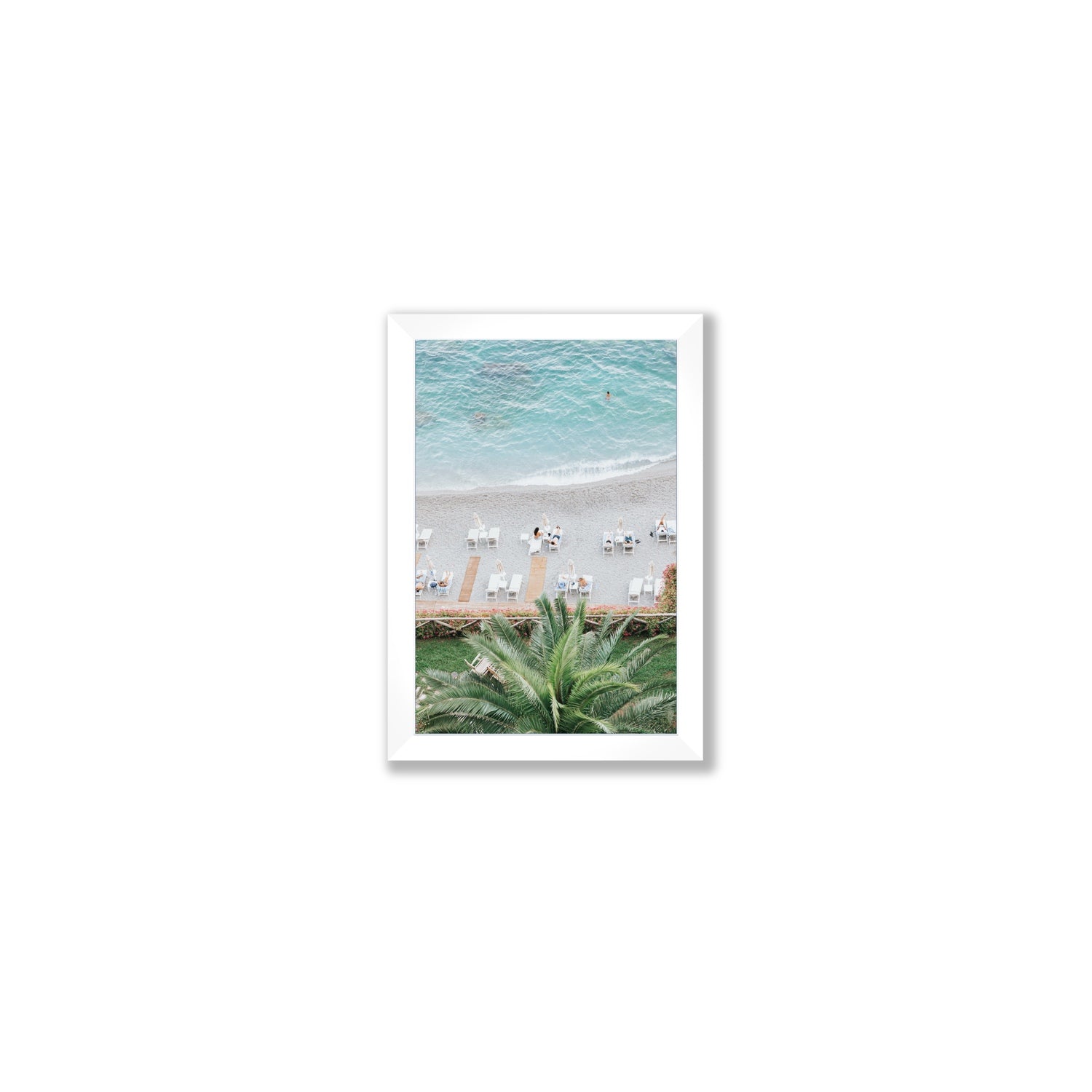 Paradiso Amalfi Mediterranean wall art Small full-bleed fine art print in white frame