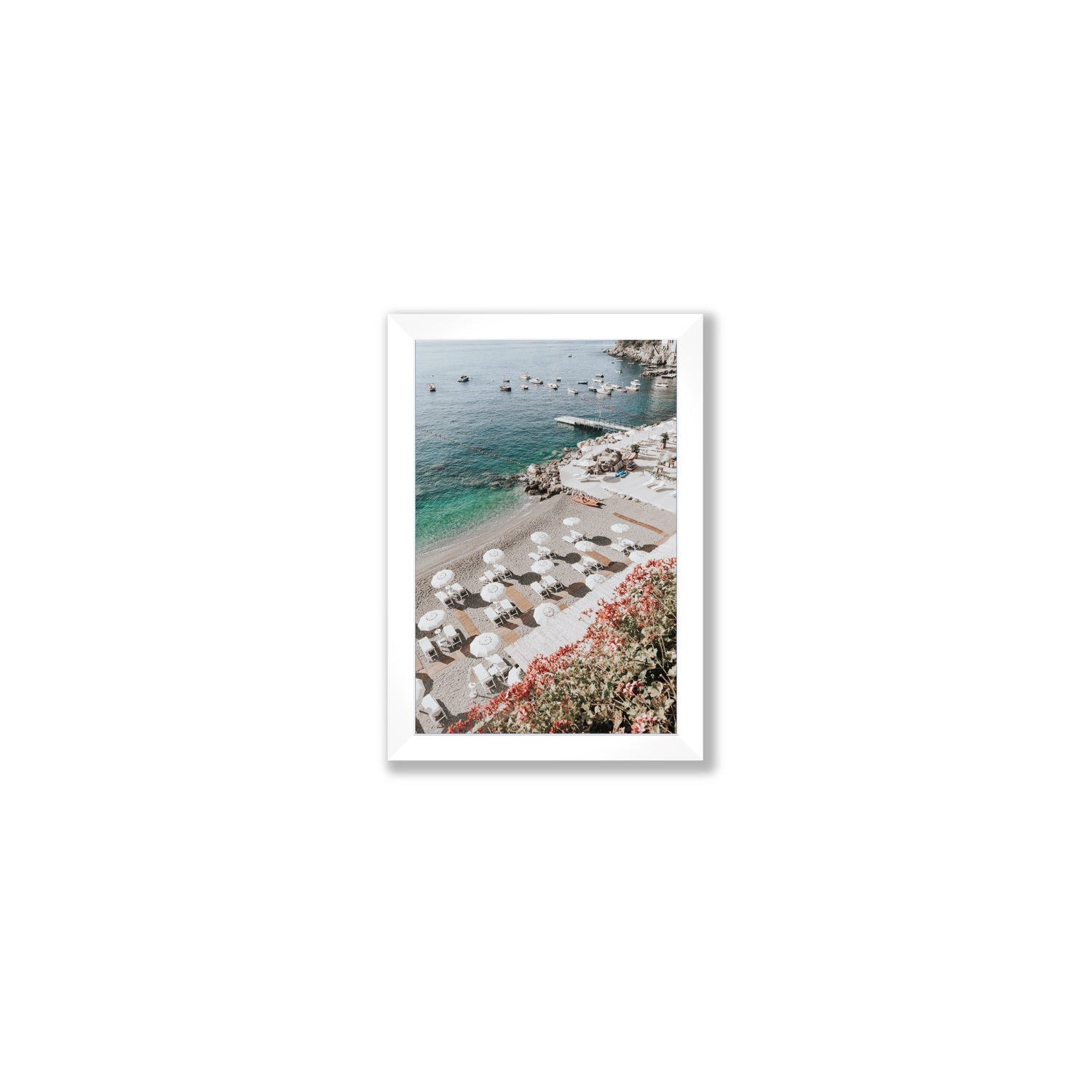 Tranquil Oasis Amalfi coastal wall art Small full-bleed fine art print in white frame