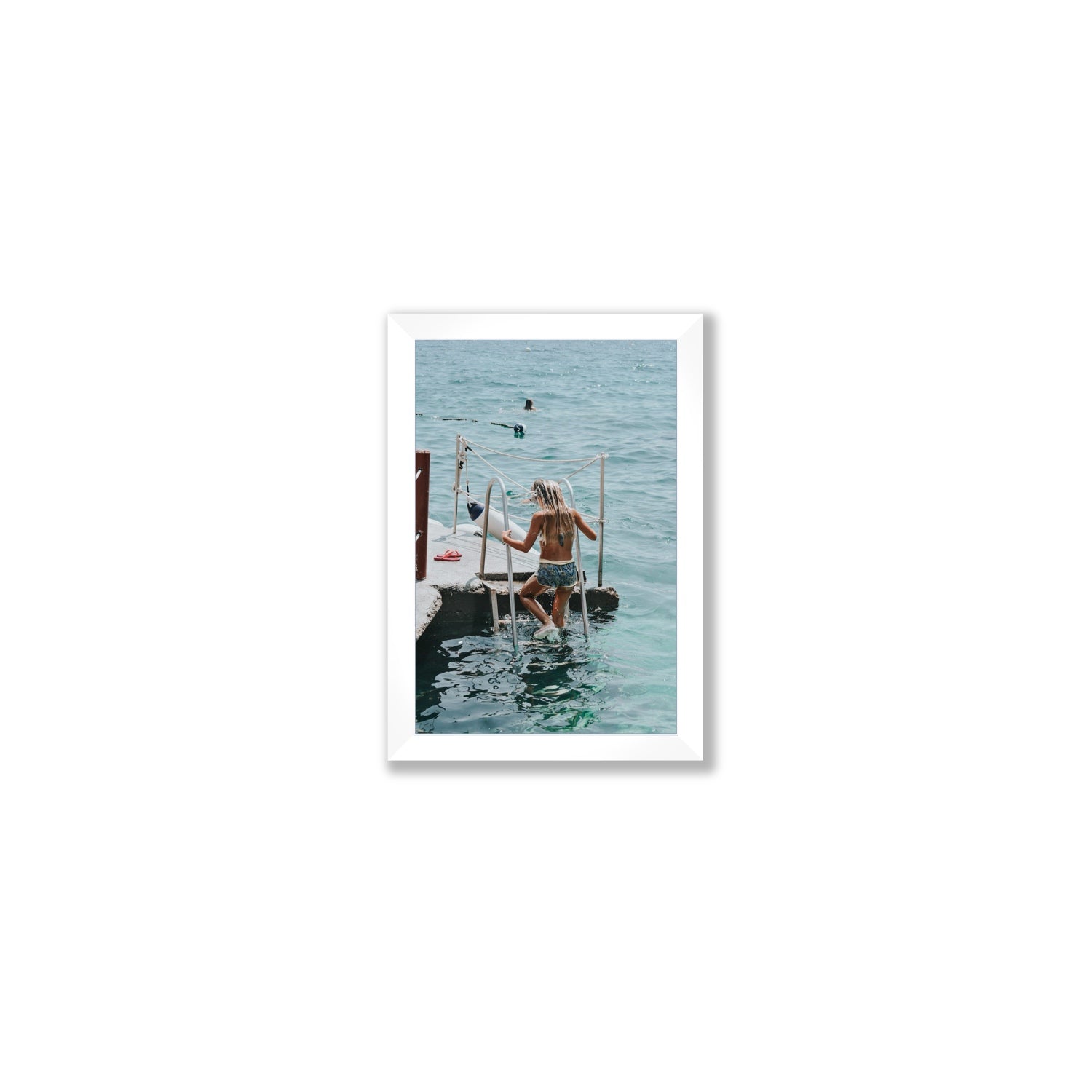 Little Mermaid Capri Mediterranean wall art Small full-bleed fine art print in white frame