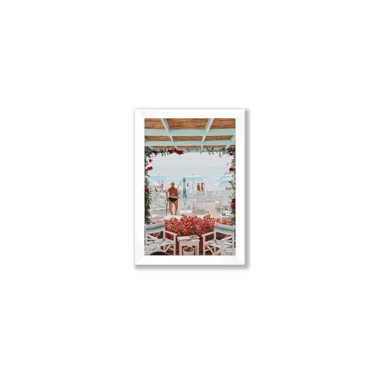 Nonna's Italian Escape Alassio Italian wall art Small full-bleed fine art print in white frame
