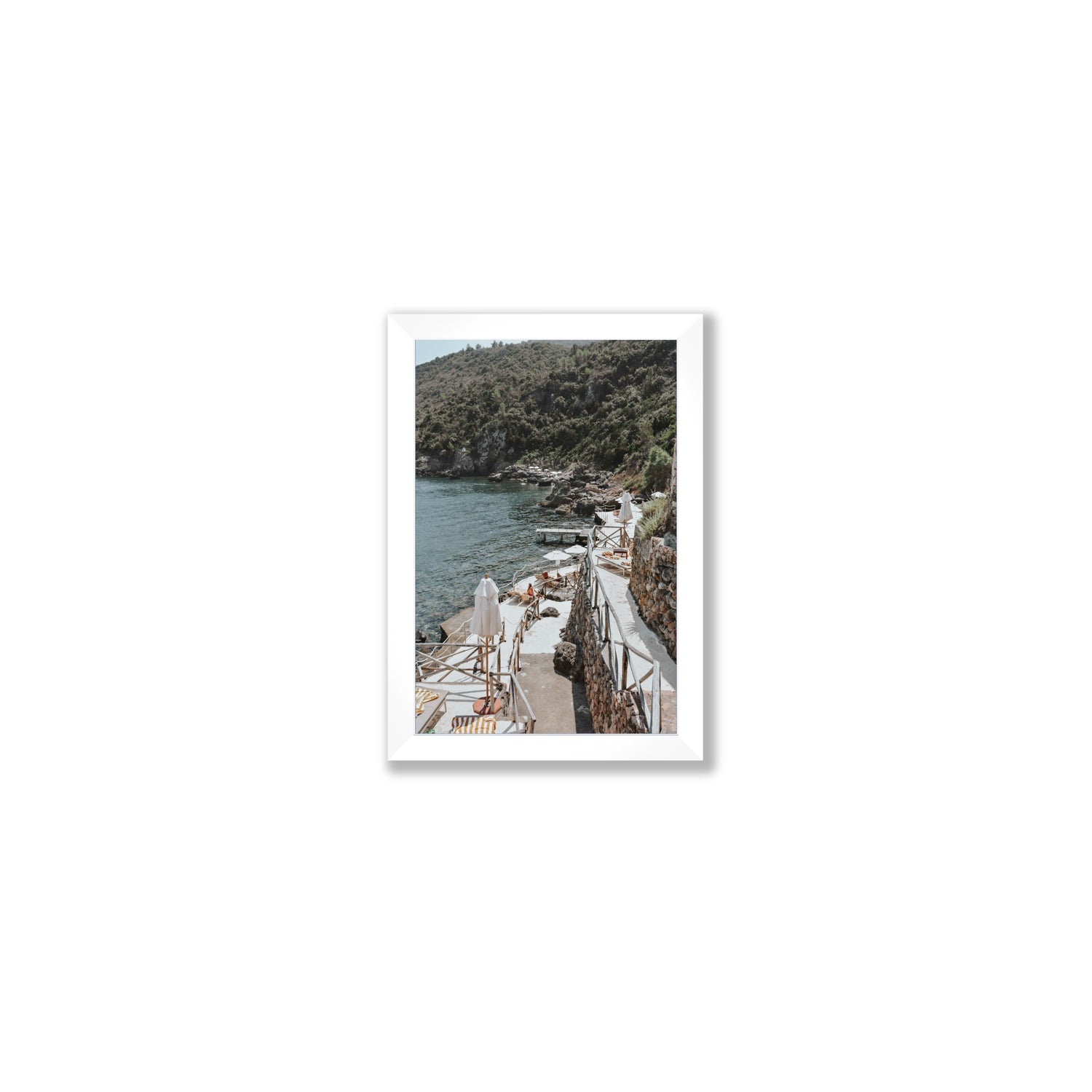 L'Estate Tuscany coastal Italian wall art Small full-bleed fine art print in white frame