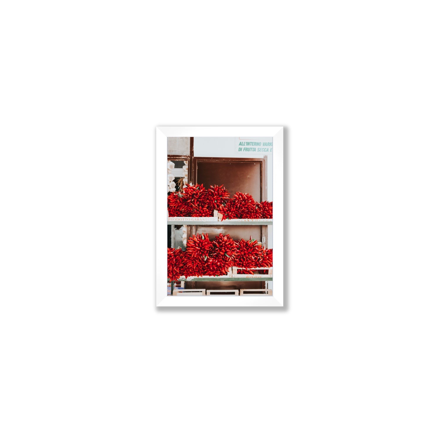 Hot Harvest Puglia Italian wall art Small full-bleed fine art print in white frame