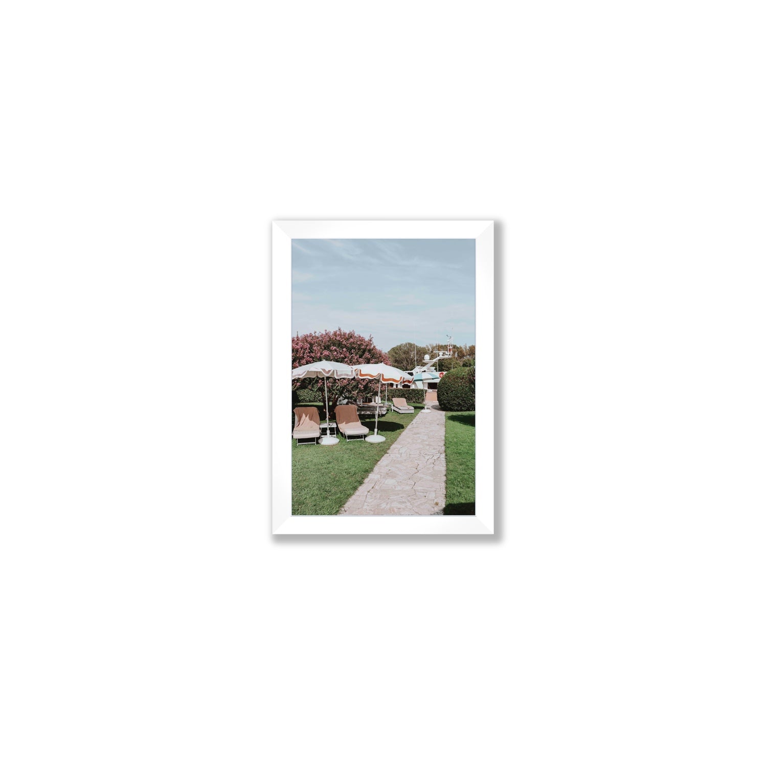 A Bellini Awaits Venice Italian wall art Small full-bleed fine art print in white frame